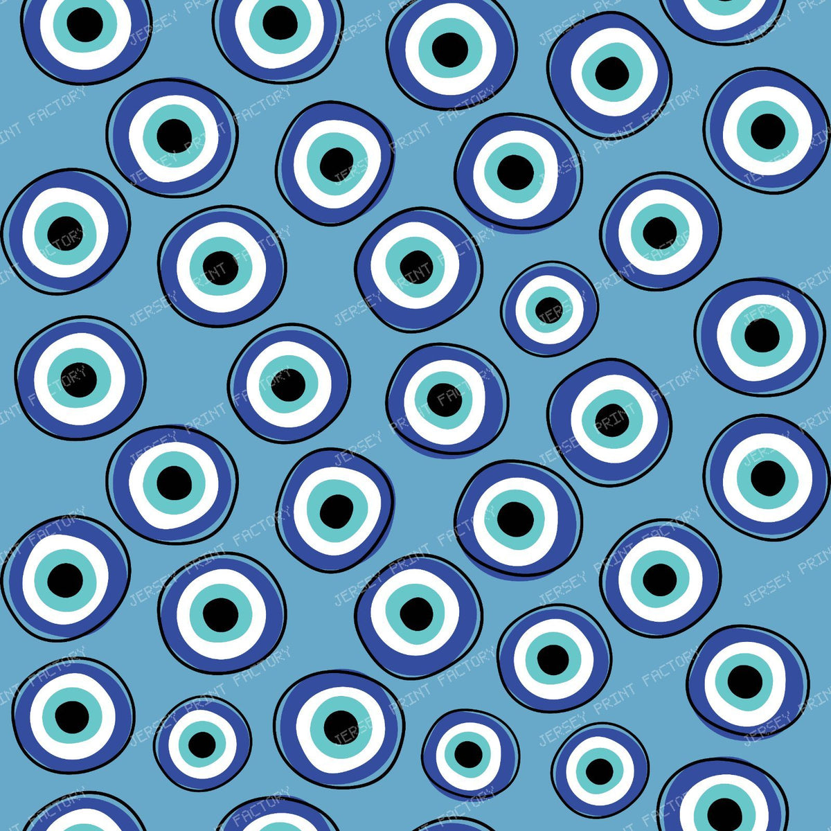 Evil Eye Pattern, Turkish Eye, Nazar Talisman, Mati, Mataki, Hamsa — Blue 2