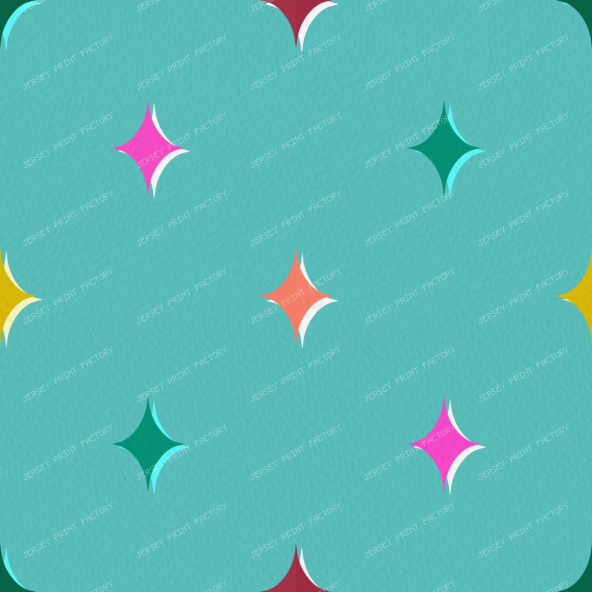 Colourful sparkle stars on Purple — Turquoise