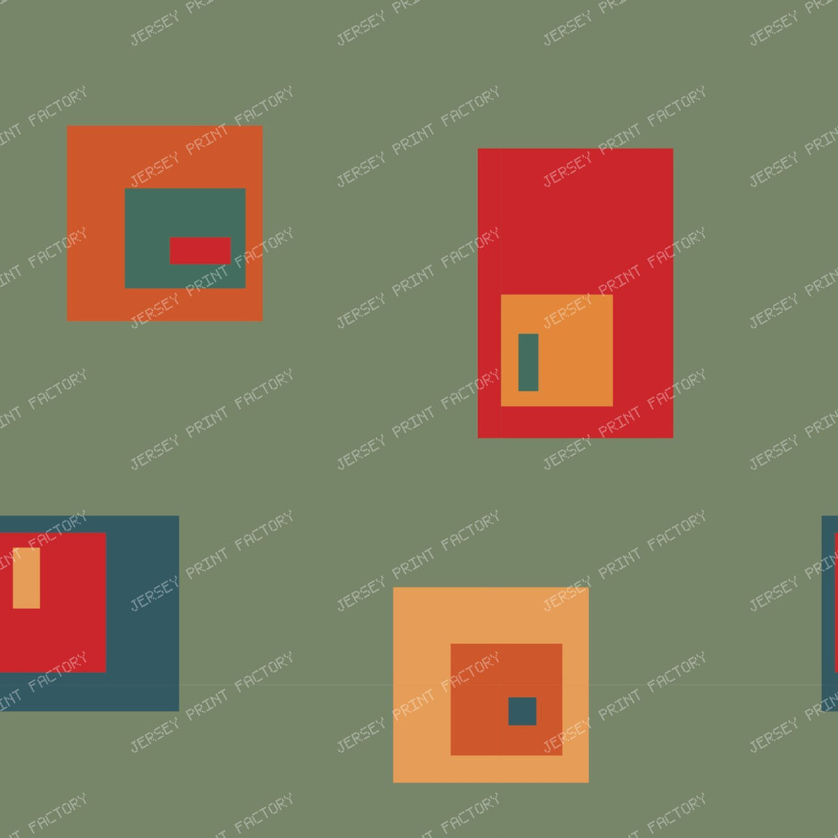Retro Bauhaus Quadrants Burnt Orange — Sage