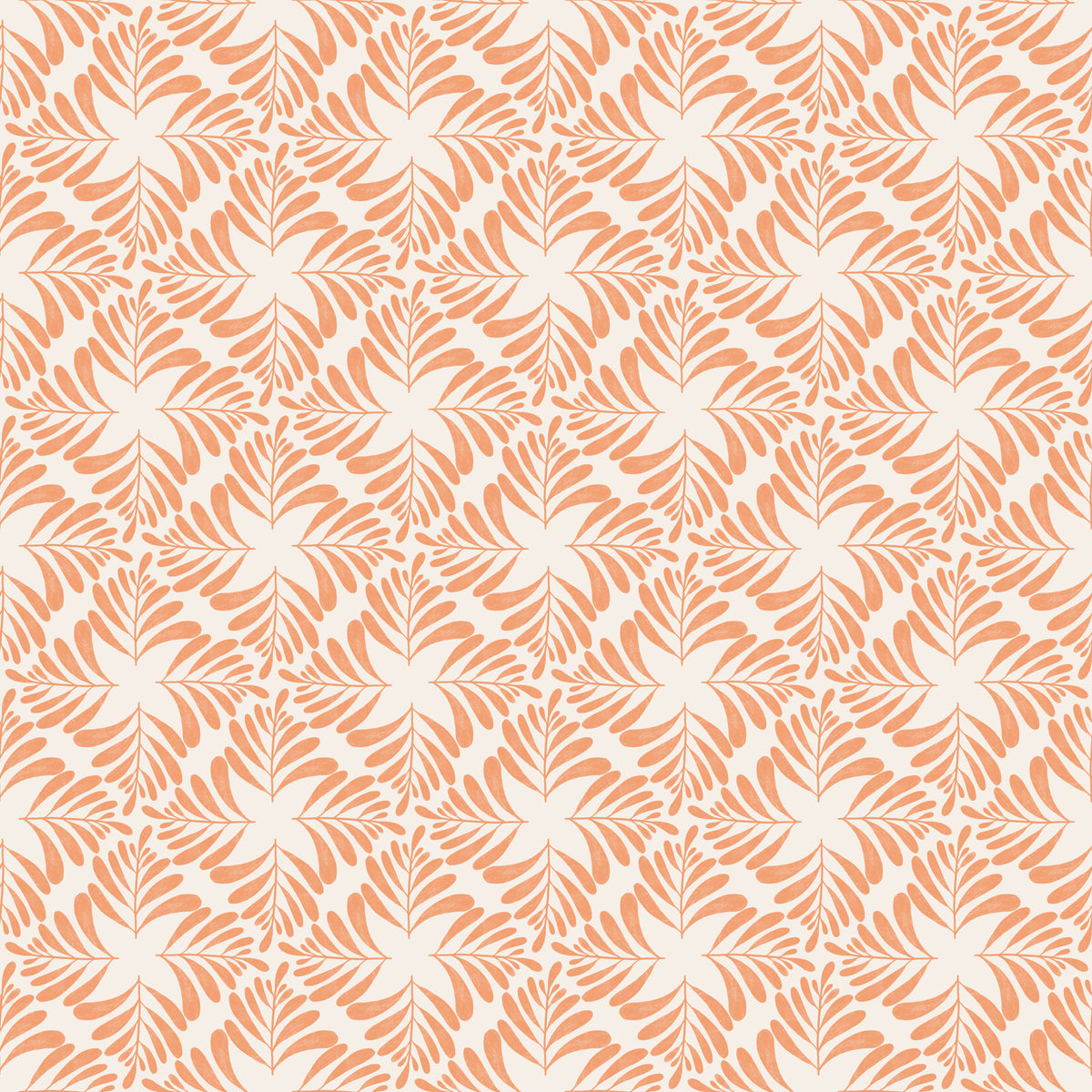 Fern Blockprint Orange