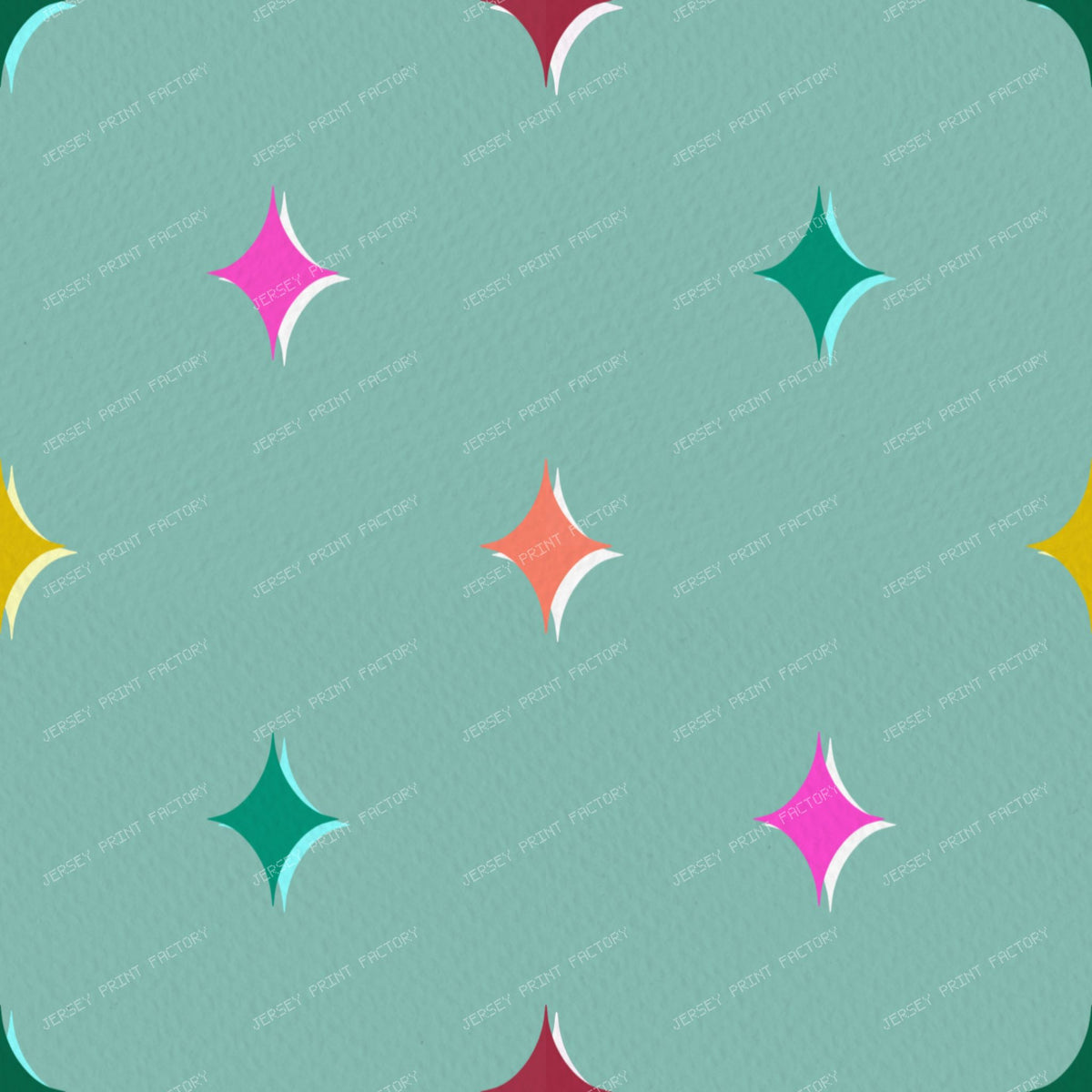 Colourful sparkle stars on Purple — Sage Green