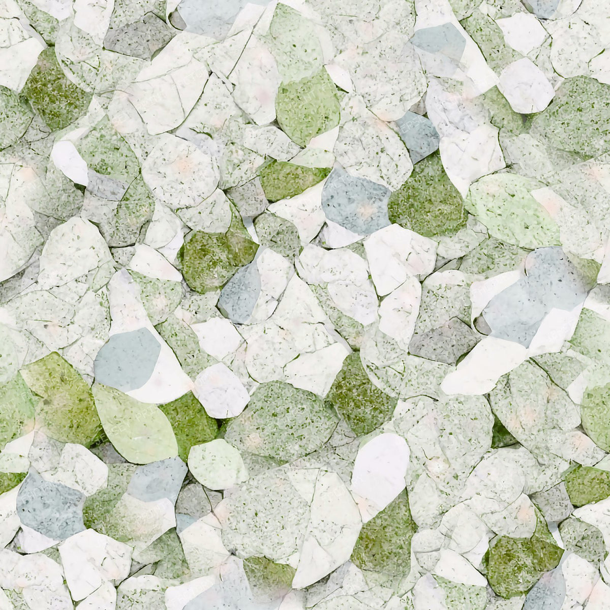 Granite Rocks Stone Wall Pebbles Green Hint