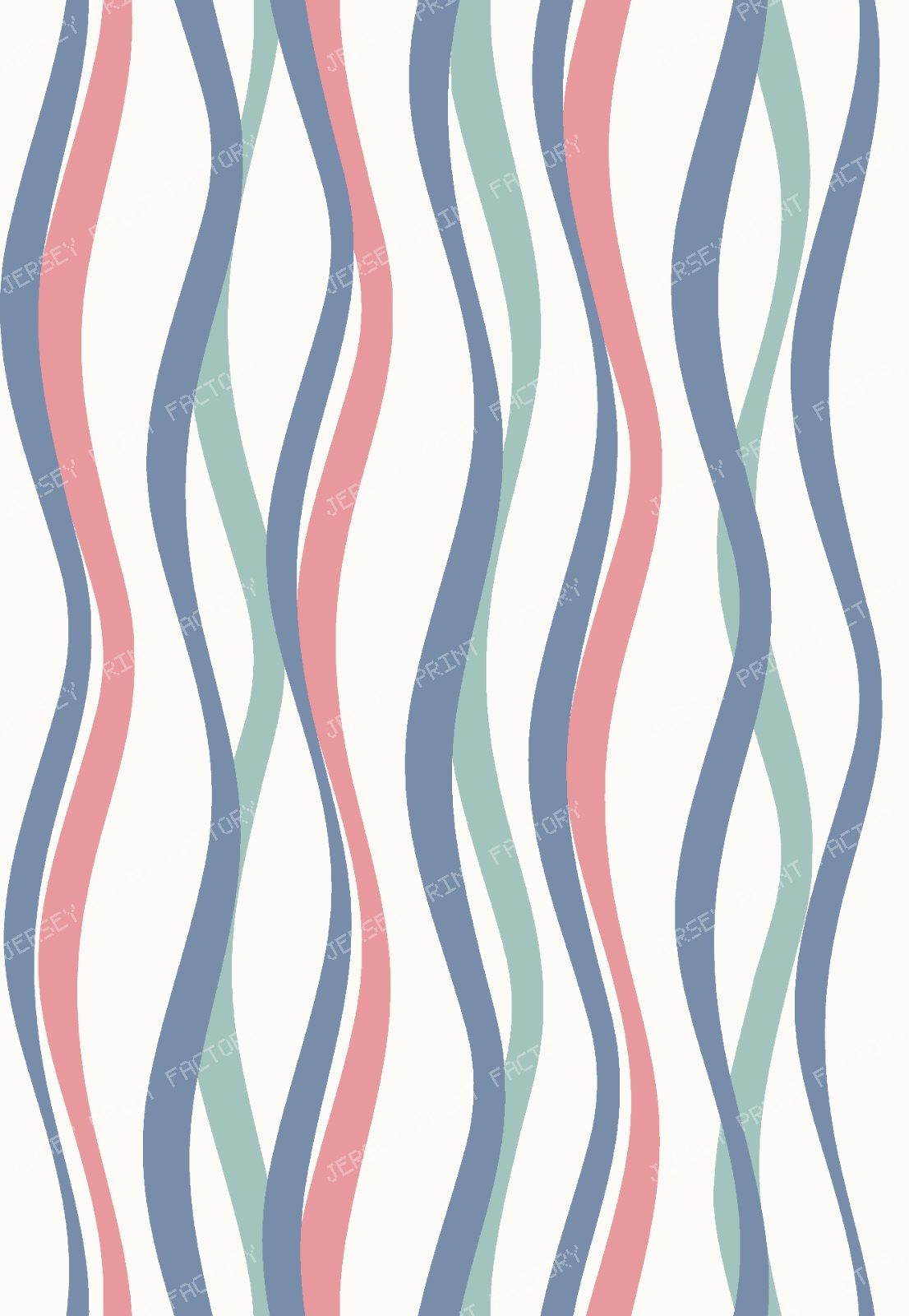 Dreamy Blush Pink and Pastel Blue Retro Wavy Stripes