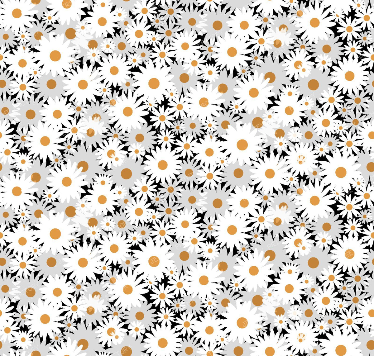 Sweet Daisy Fields Seamless Floral Pattern - Midnight Navy