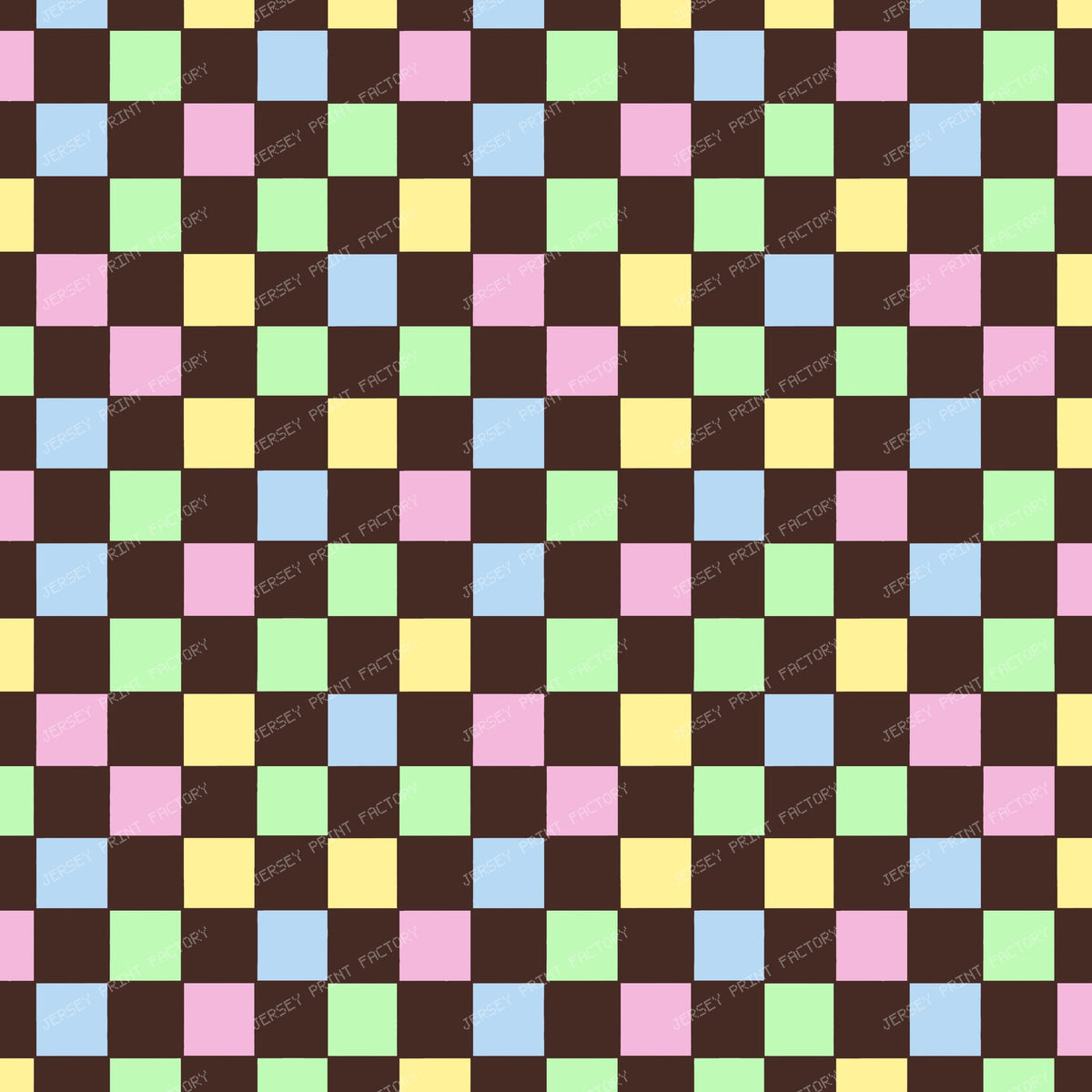 Checkered in Pastel Colors with Chocolate Brown