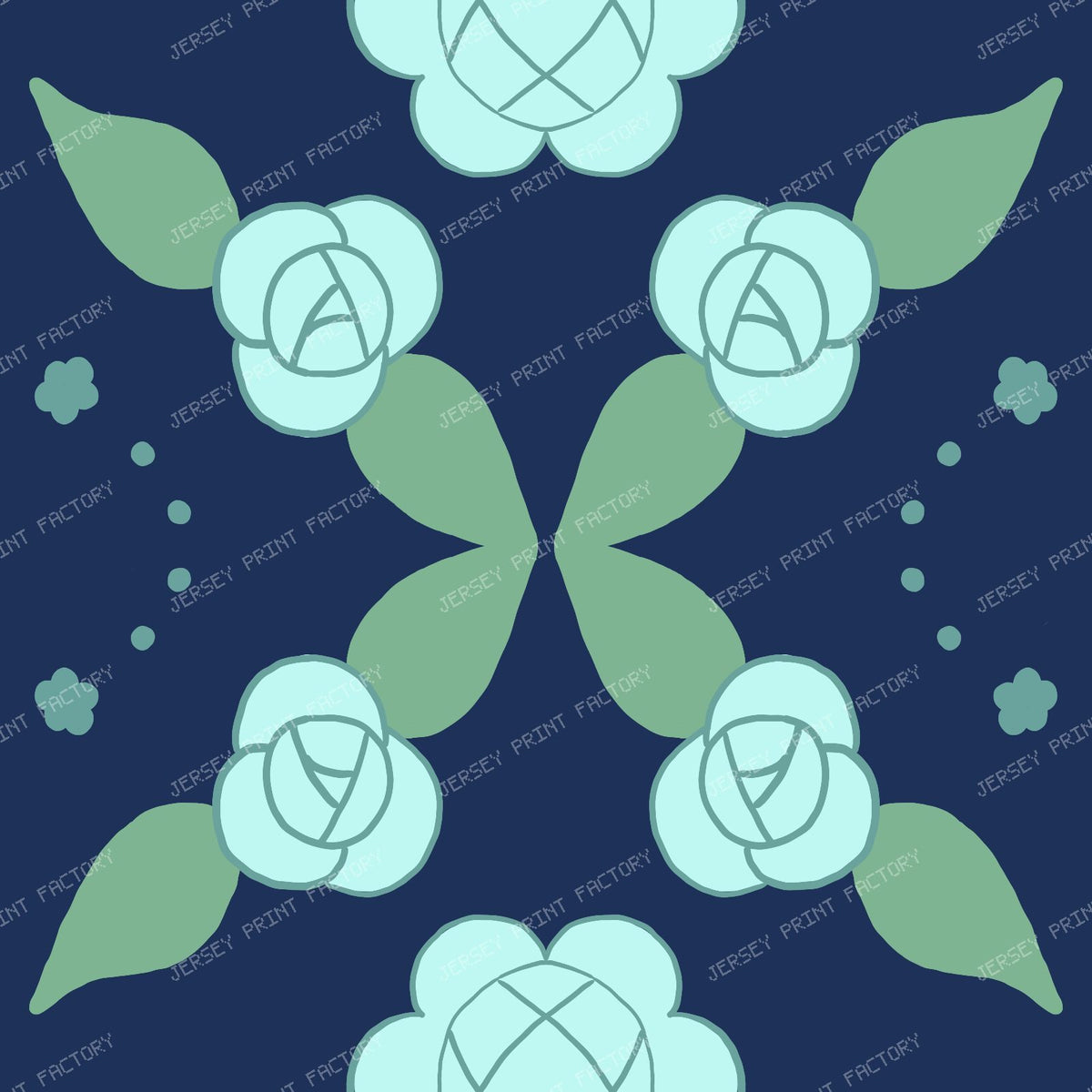 AçıK Mavi GüL Motif