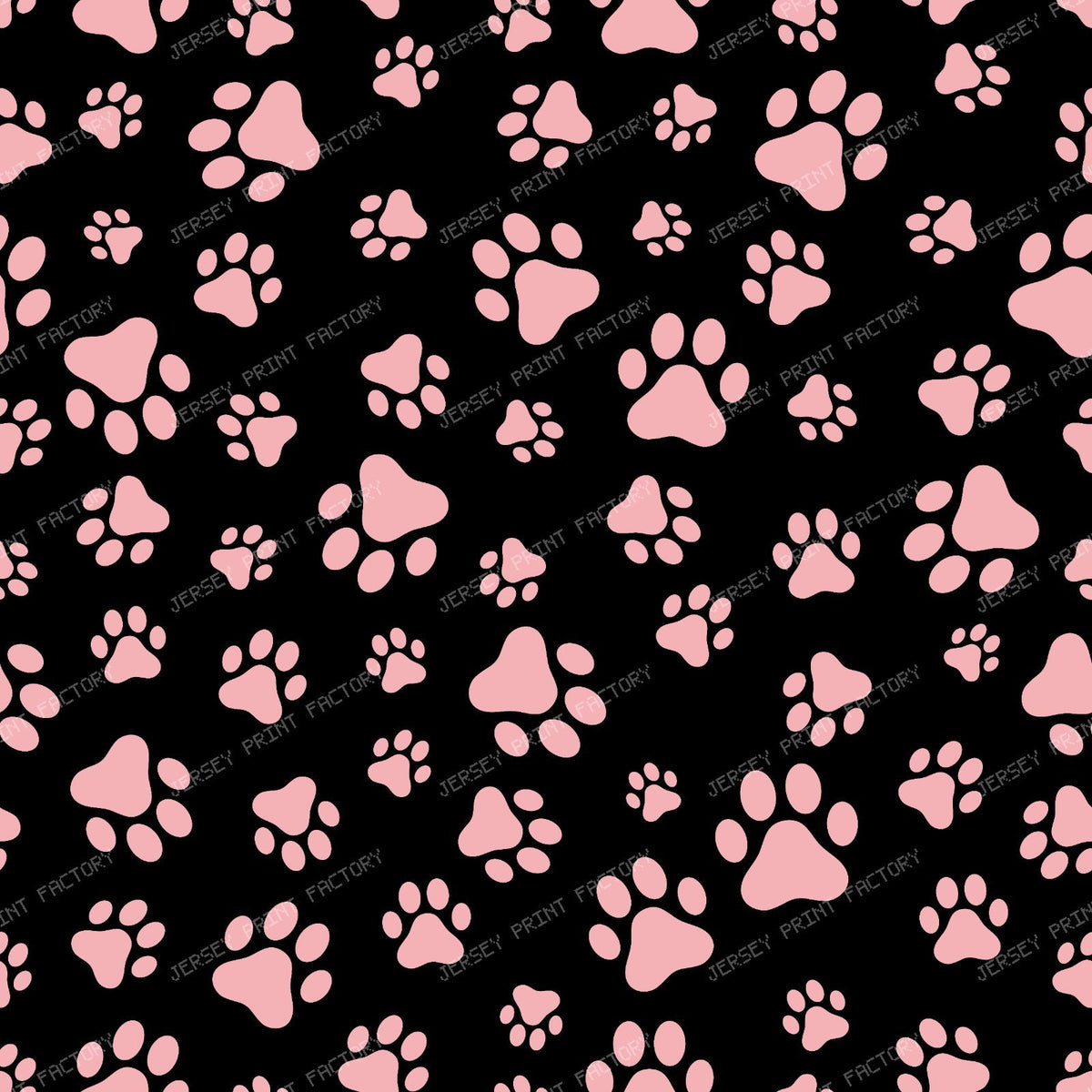 Pattern Of Paws, Dog Paws, Black and White — Pink 3