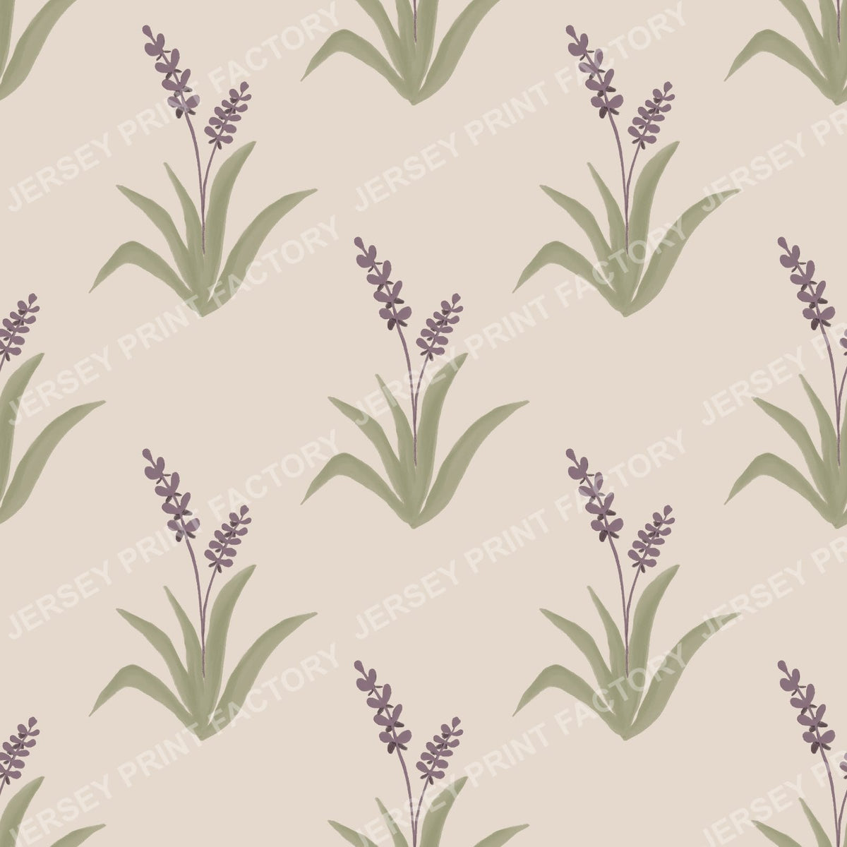 Minimalist Watercolor Lavender Seamless Floral Pattern