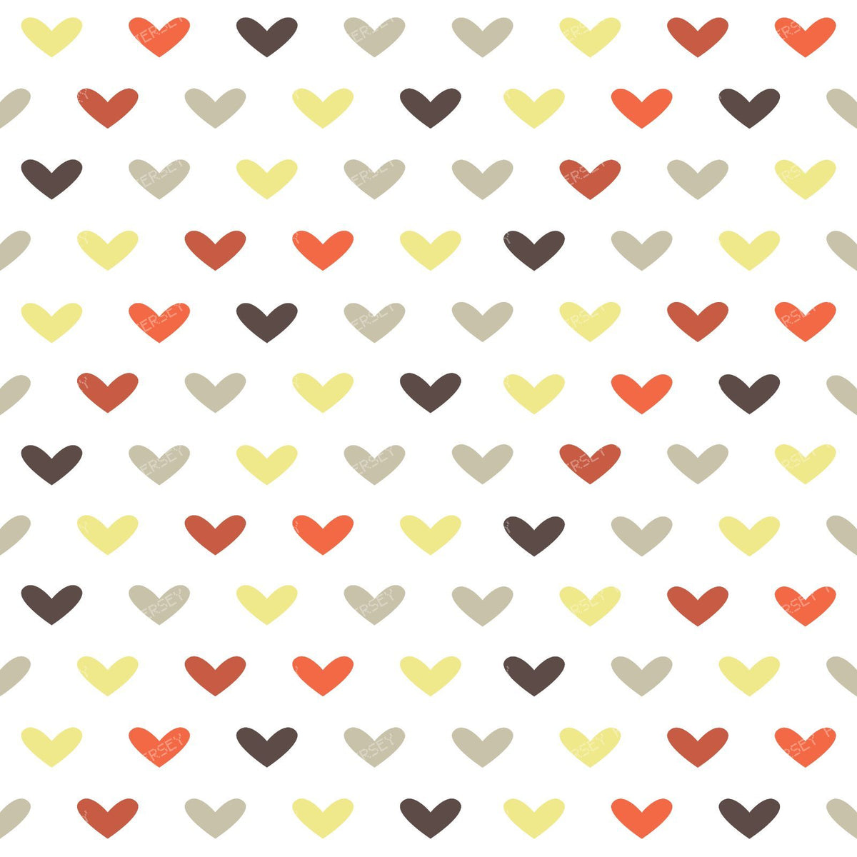 Pattern Of Hearts, Blue Hearts, Brown Hearts, Orange Hearts — Colorful 12
