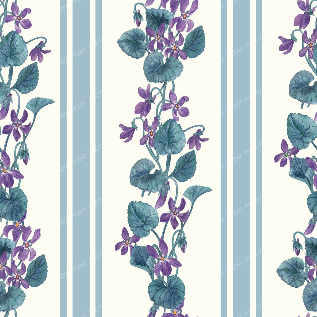 Stripes and violets in green and violet — pastel blue