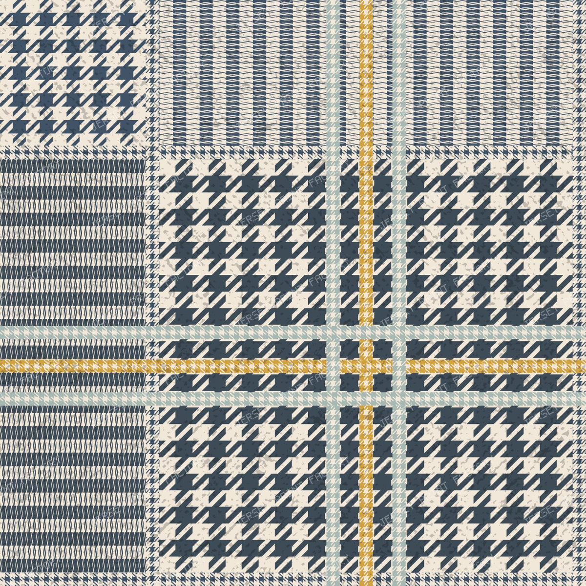 Modern Houndstooth Check — Navy blue