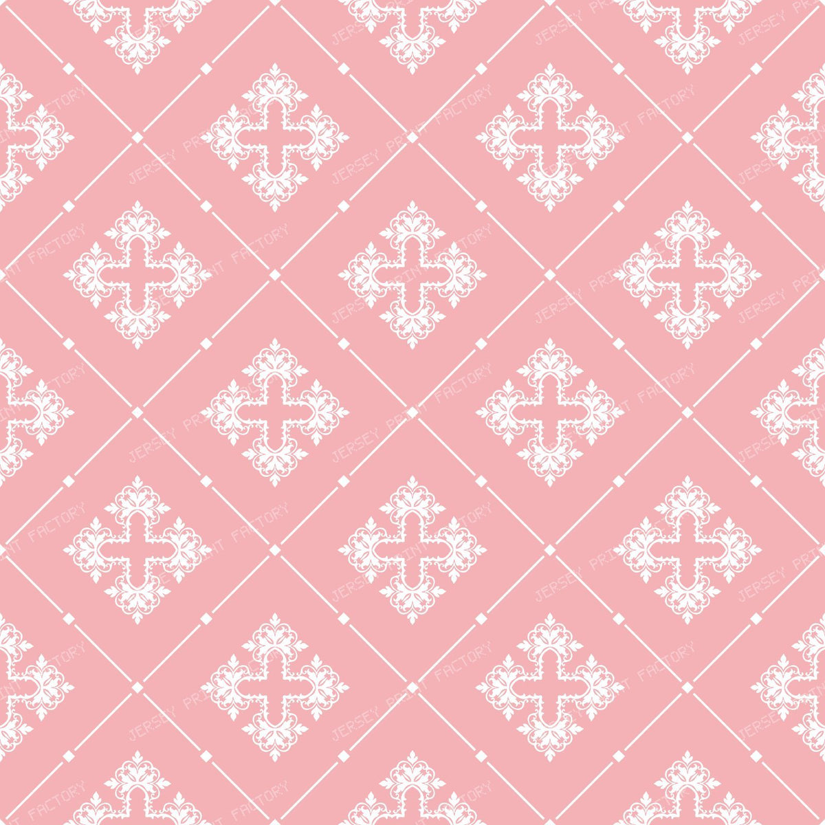 Black And White Damask, French Damask, Baroque Pattern — Pink 1