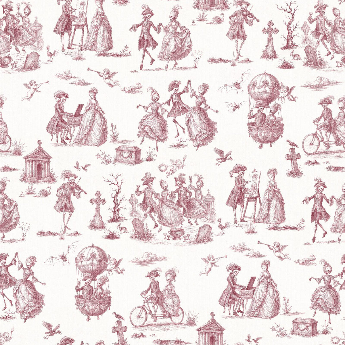 DANSE MACABRE TOILE - OXBLOOD INK ON BLUSH IVORY
