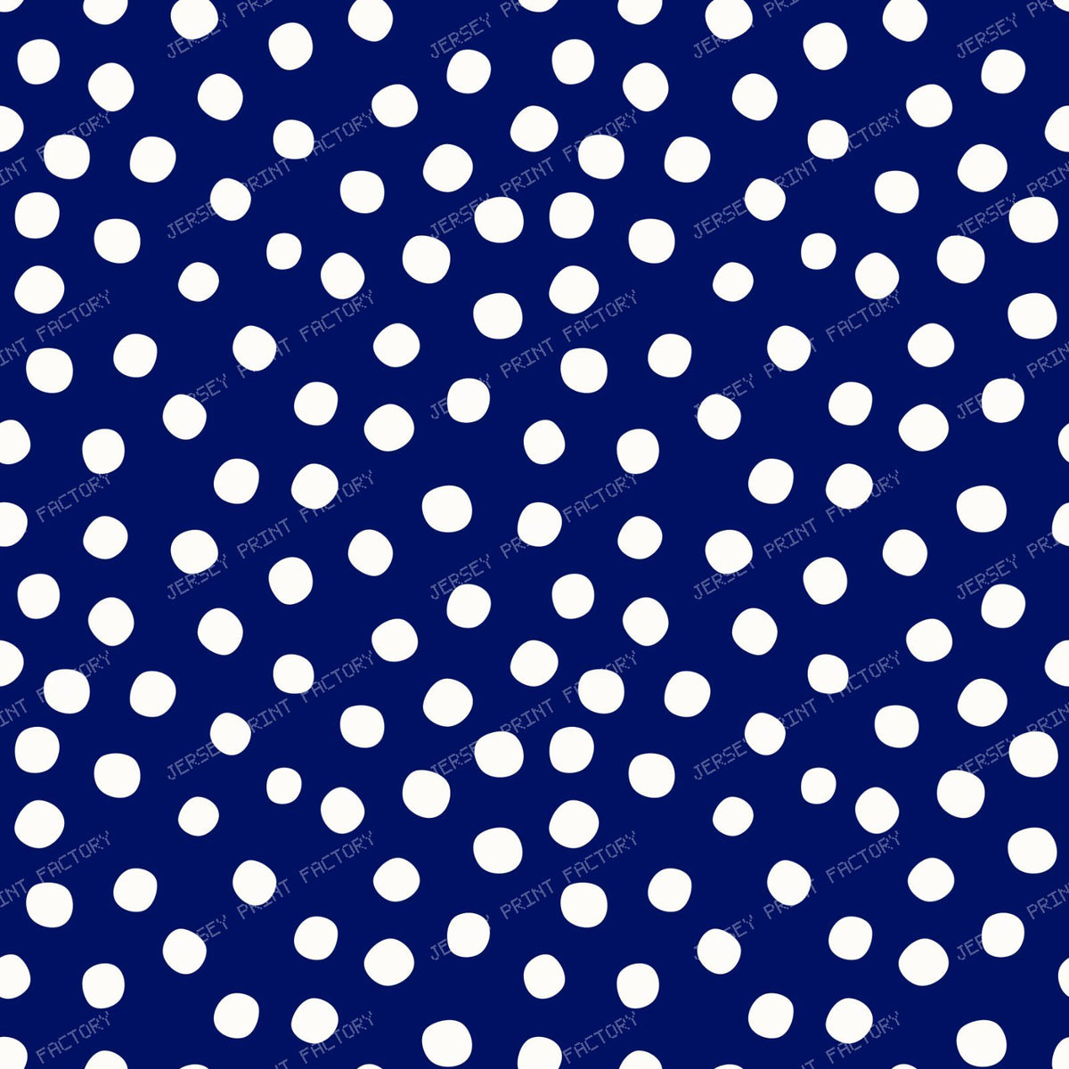 Polish Pottery Stoneware Ivory Polkadots On Navy