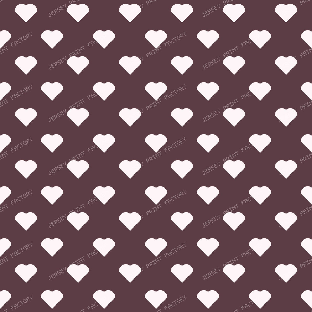 HeartsDotsBrown On Pink — White on Brown