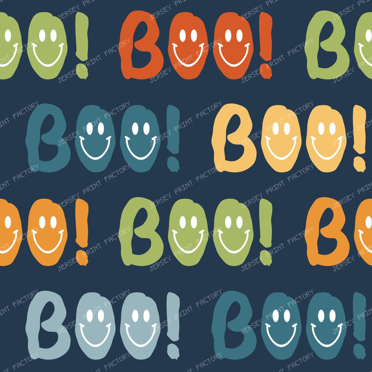 Friendly Halloween Boo! Happy Faces Navy
