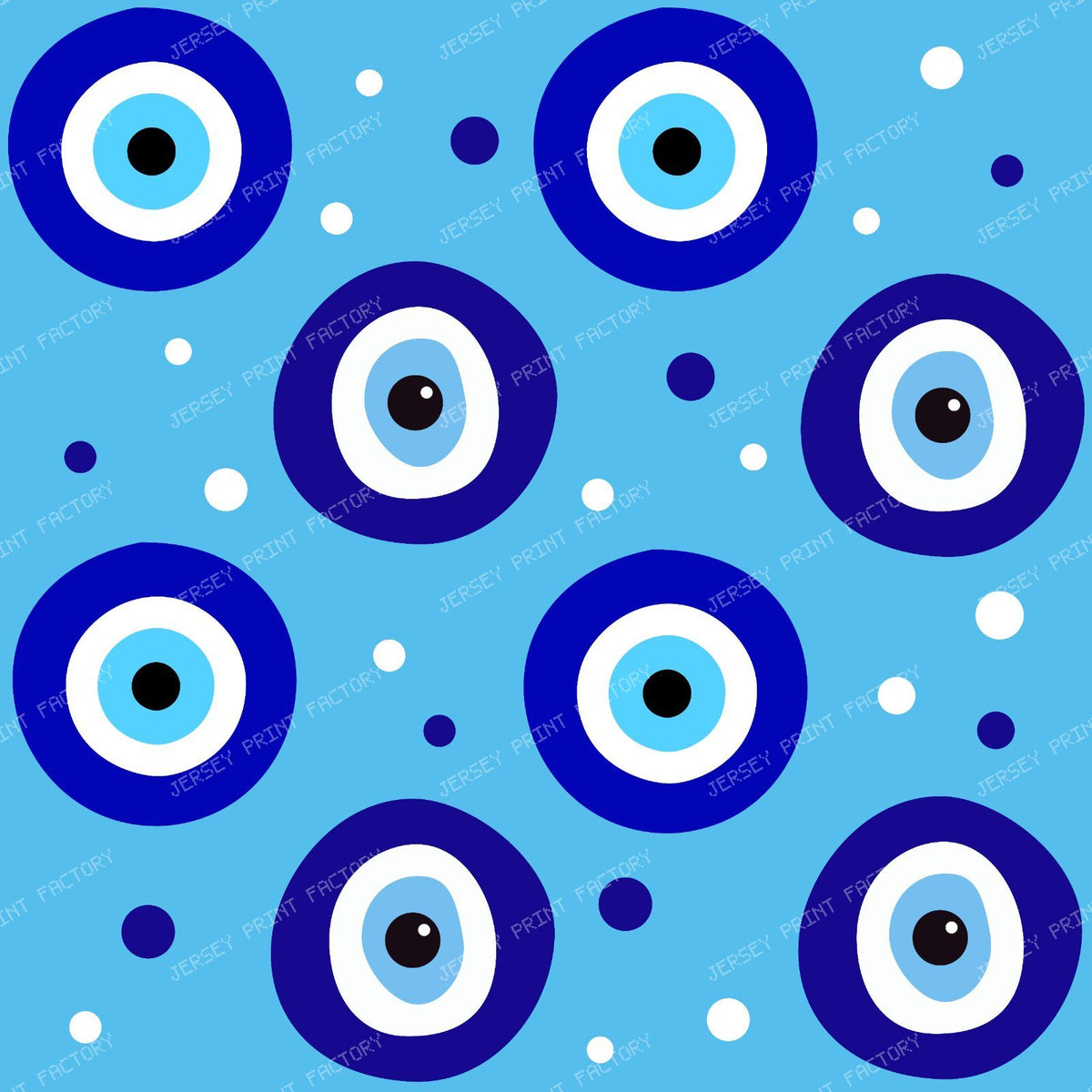 Evil Eye Pattern, Turkish Eye, Nazar Talisman, Mati, Mataki, Hamsa — Blue 6