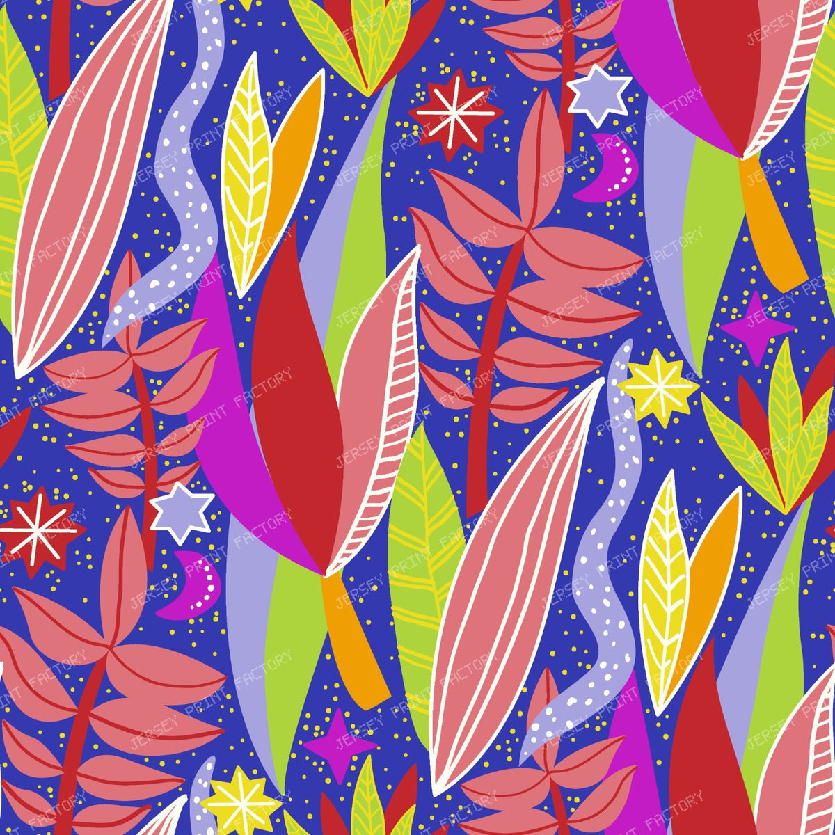 Optimistic Forest — Abstract Leaves in Magenta & Yellow