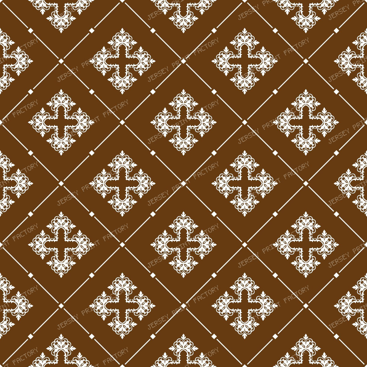 Black And White Damask, French Damask, Baroque Pattern — Brown 1