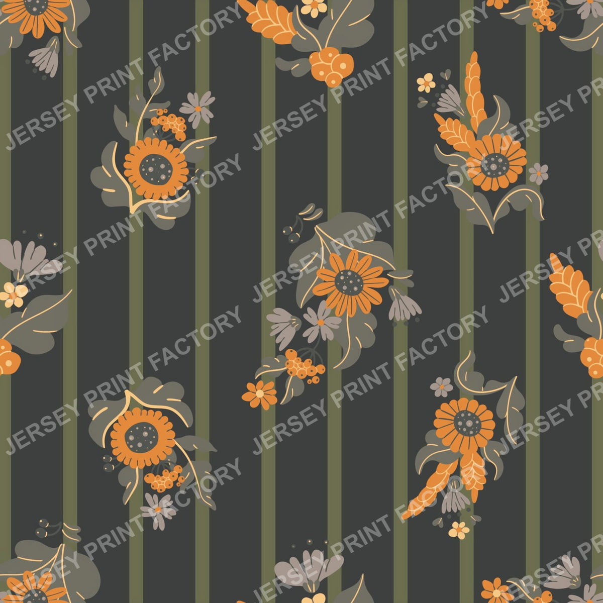 Bloomstripe Harmony Seamless Floral Linear Pattern 05
