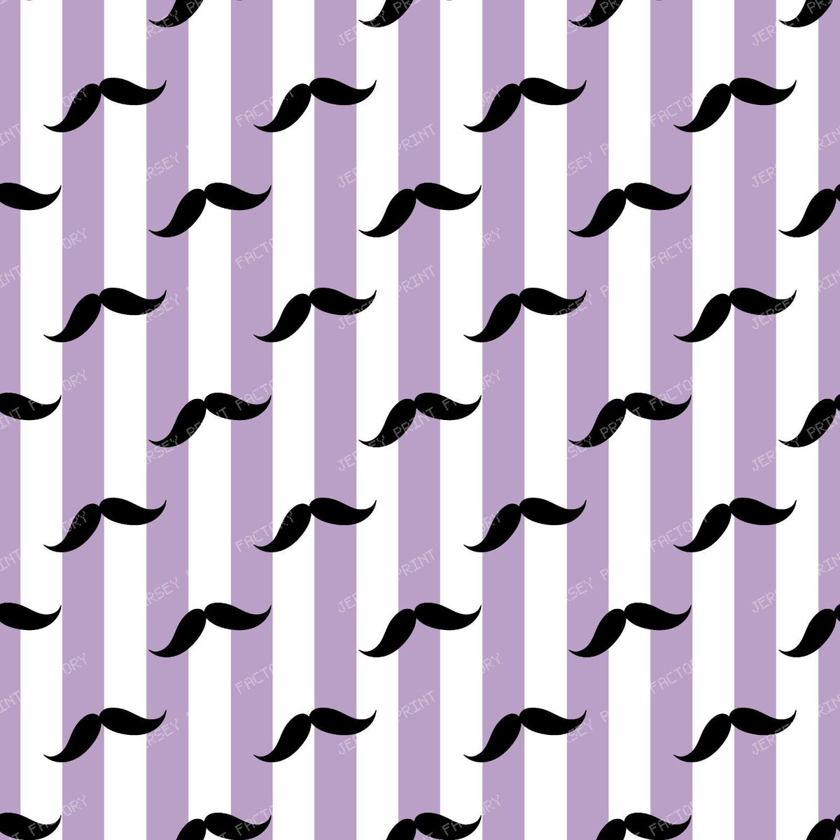 Black Mustache, Mustache Pattern, Blue Stripes — Purple