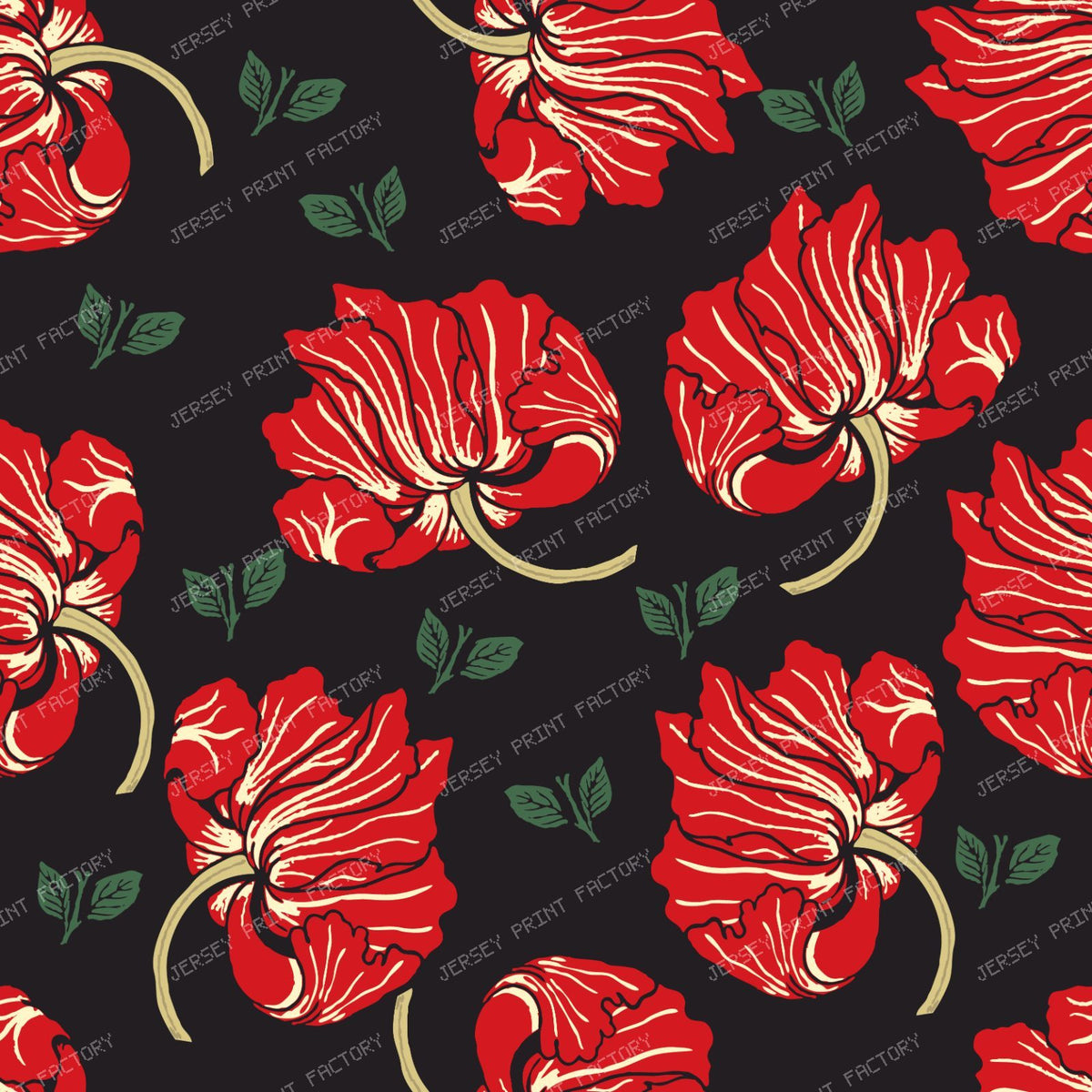 Red Flowers, Wildflowers, Floral Pattern, Greenery