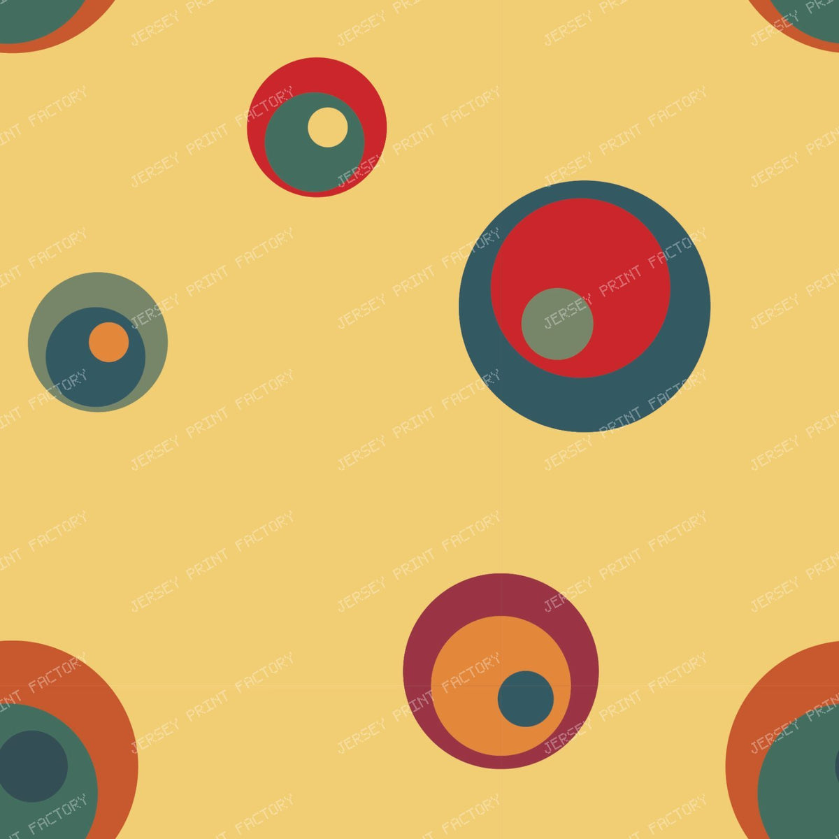 Retro Bauhaus Circles Blue — Soft Yellow