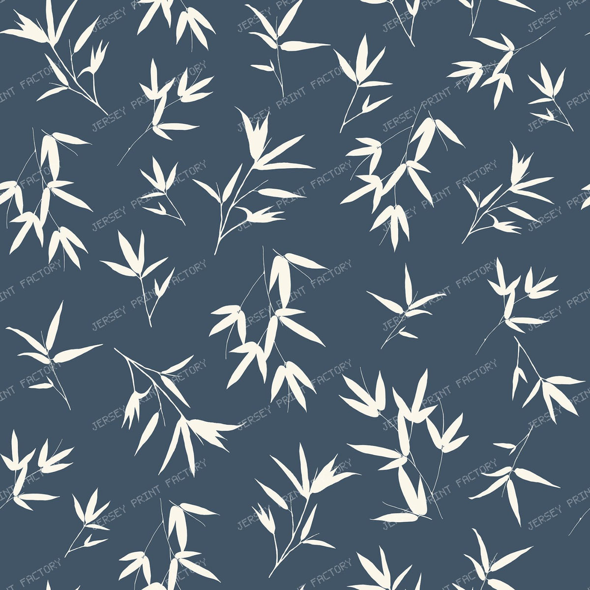 Bamboo Leaves on Deep Blue