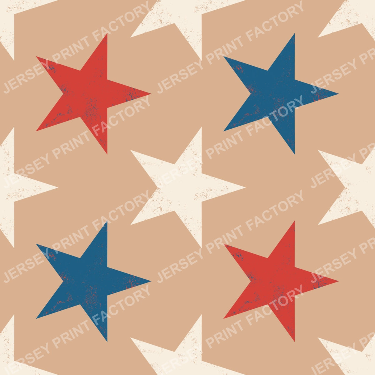 Retro Patriotic Stars Pattern. Vintage Americana Star pattern. Beige