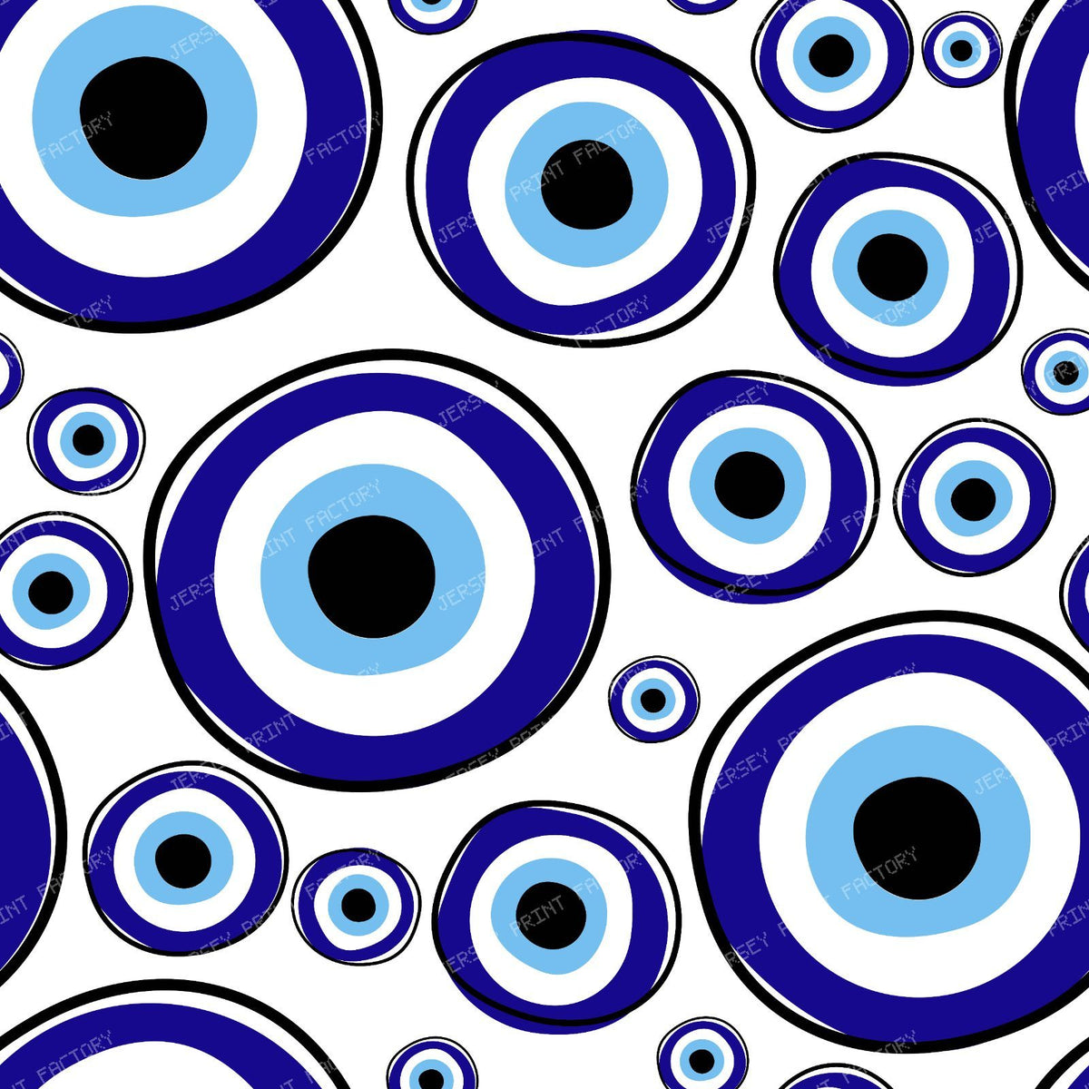 Evil Eye Pattern, Turkish Eye, Hamsa, Nazar Talisman, Mati, Mataki — White 2