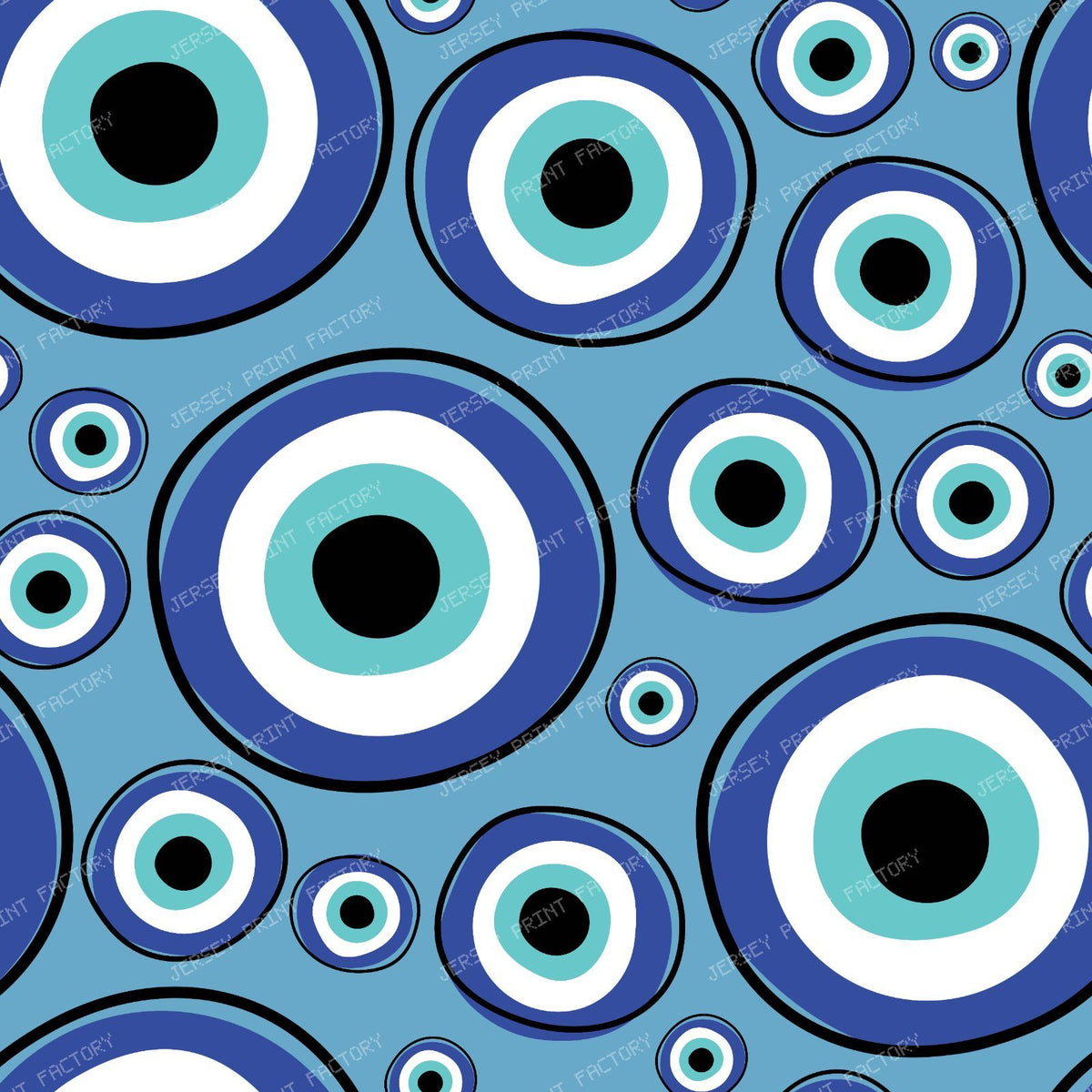 Evil Eye Pattern, Turkish Eye, Hamsa, Nazar Talisman, Mati, Mataki — Blue 2