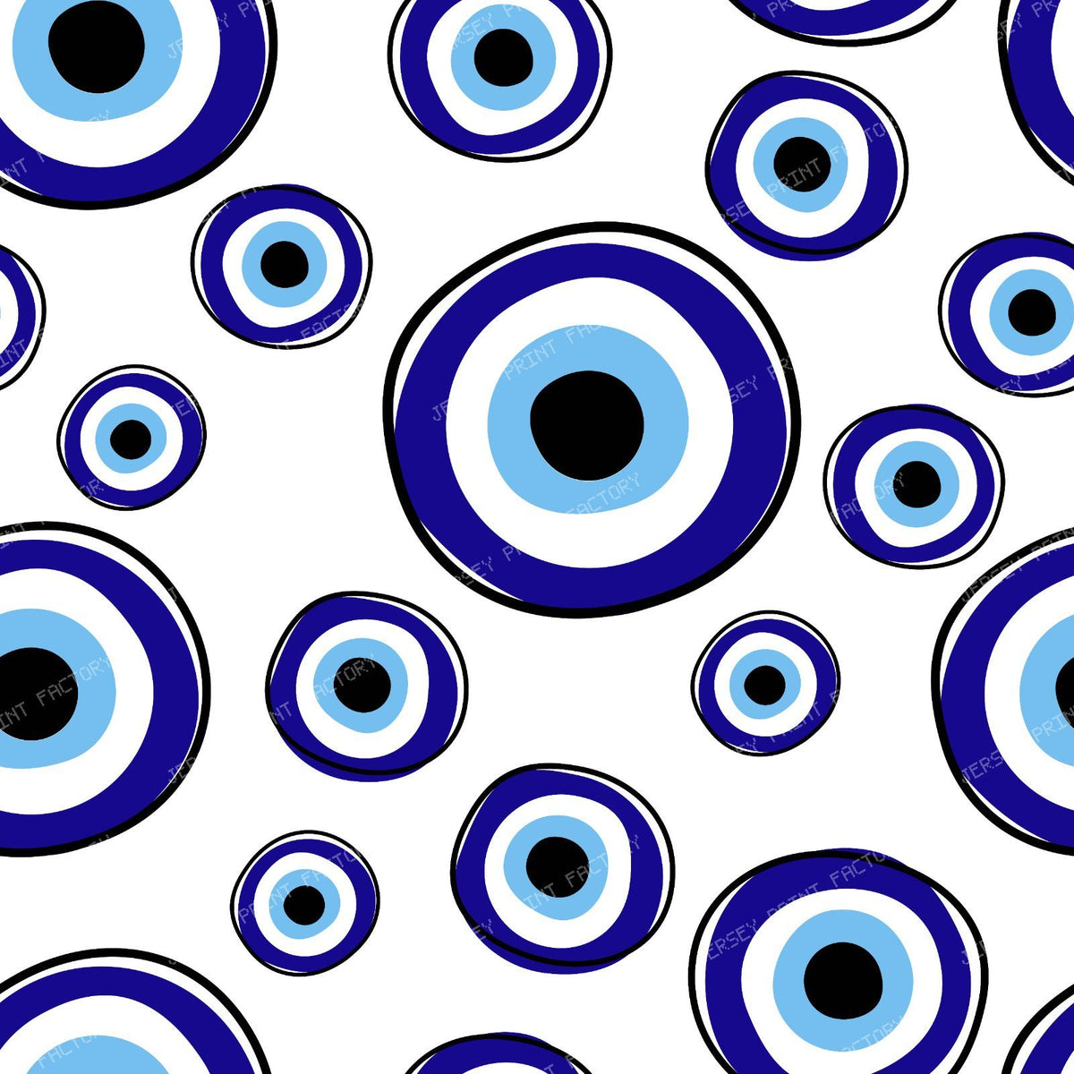 Evil Eye Pattern, Turkish Eye, Hamsa, Nazar, Mati, Mataki — White 2