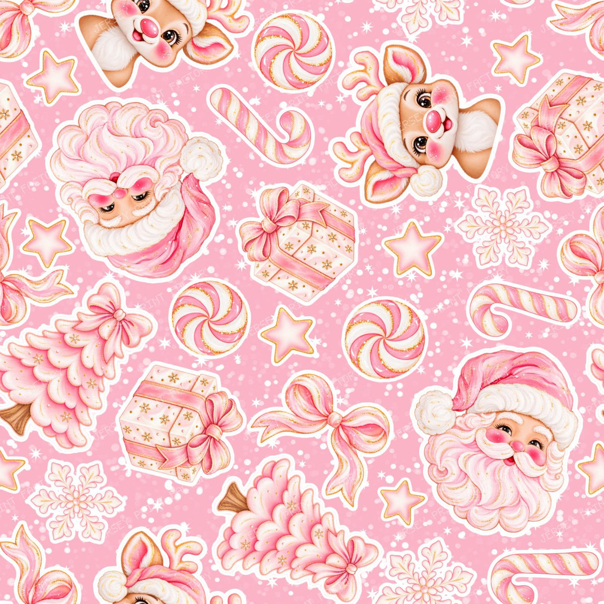 Pink Christmas Santa Sparkle