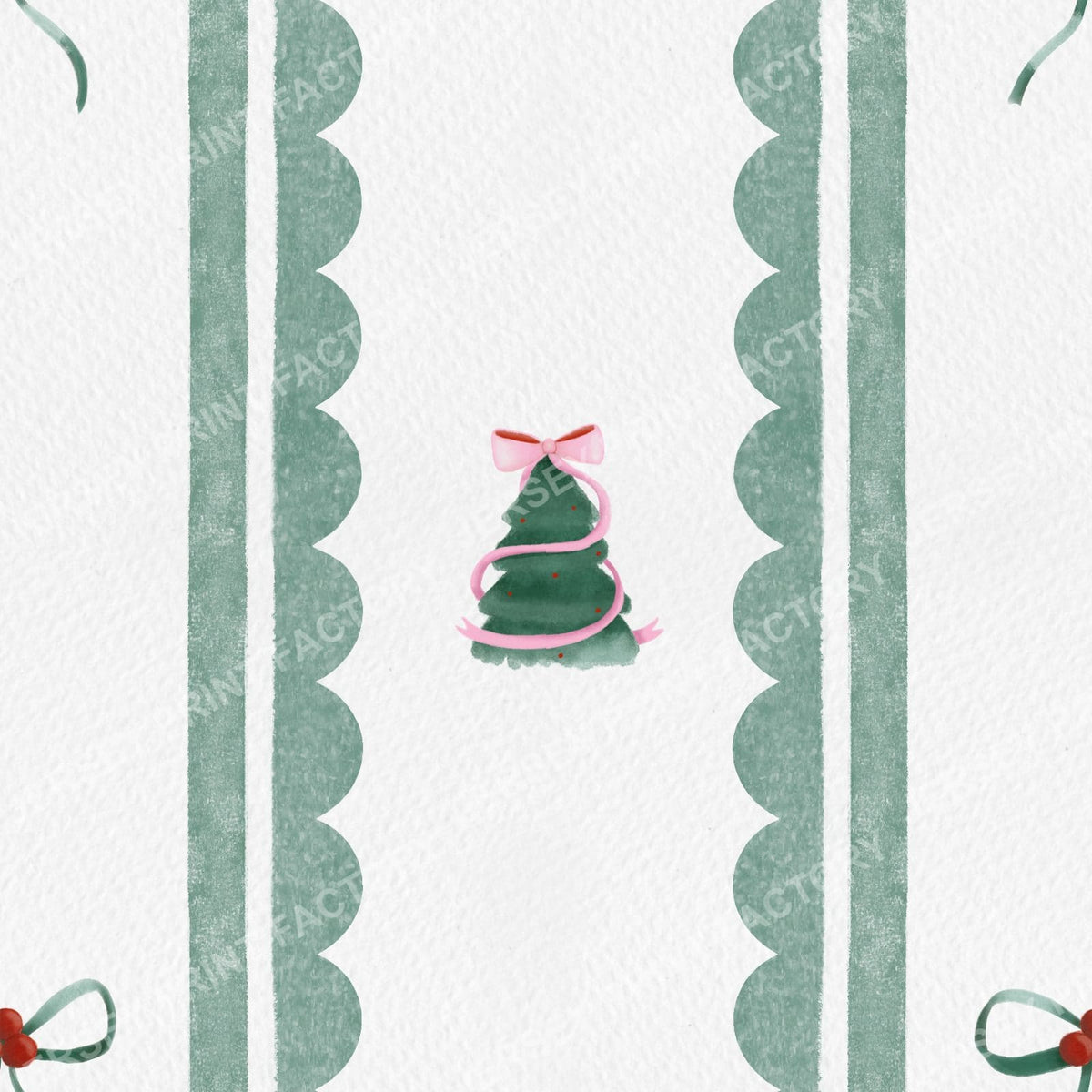Scallop coquette Christmas - green