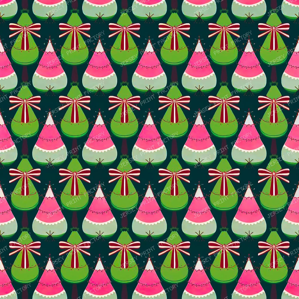 Aesthetic Green And Grey Christmas Trees — Pink