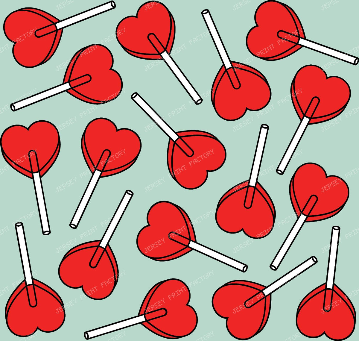 Blue Lollipops, Heart Lollipops, Lollipop Pattern — Red 6