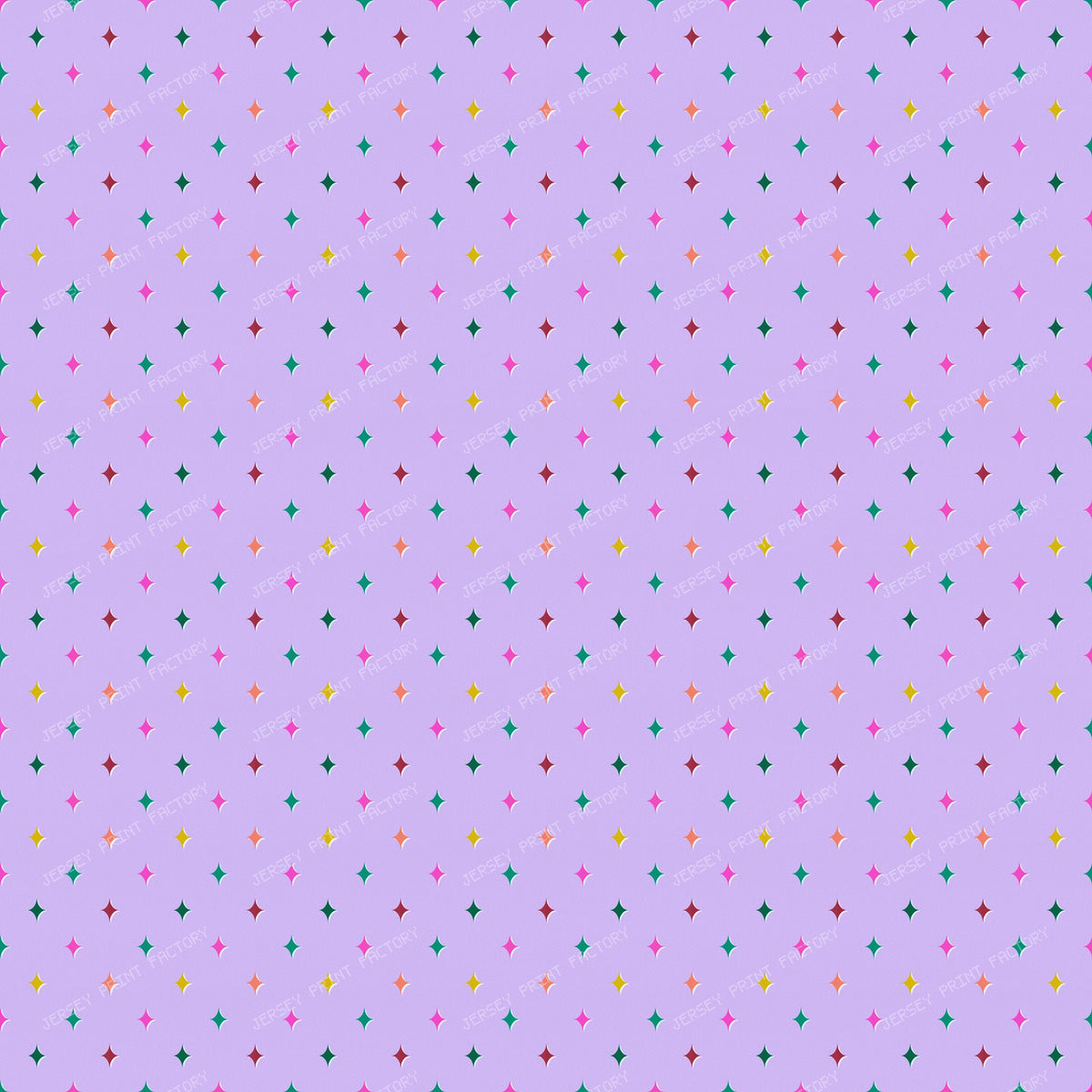 Colourful sparkle stars on Lilac Purple