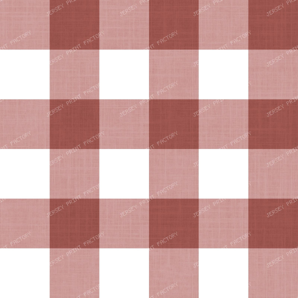 Gingham Check Linen Look - Classic Country Cottage - Cocoa Brown & White — Cranberry Red & White