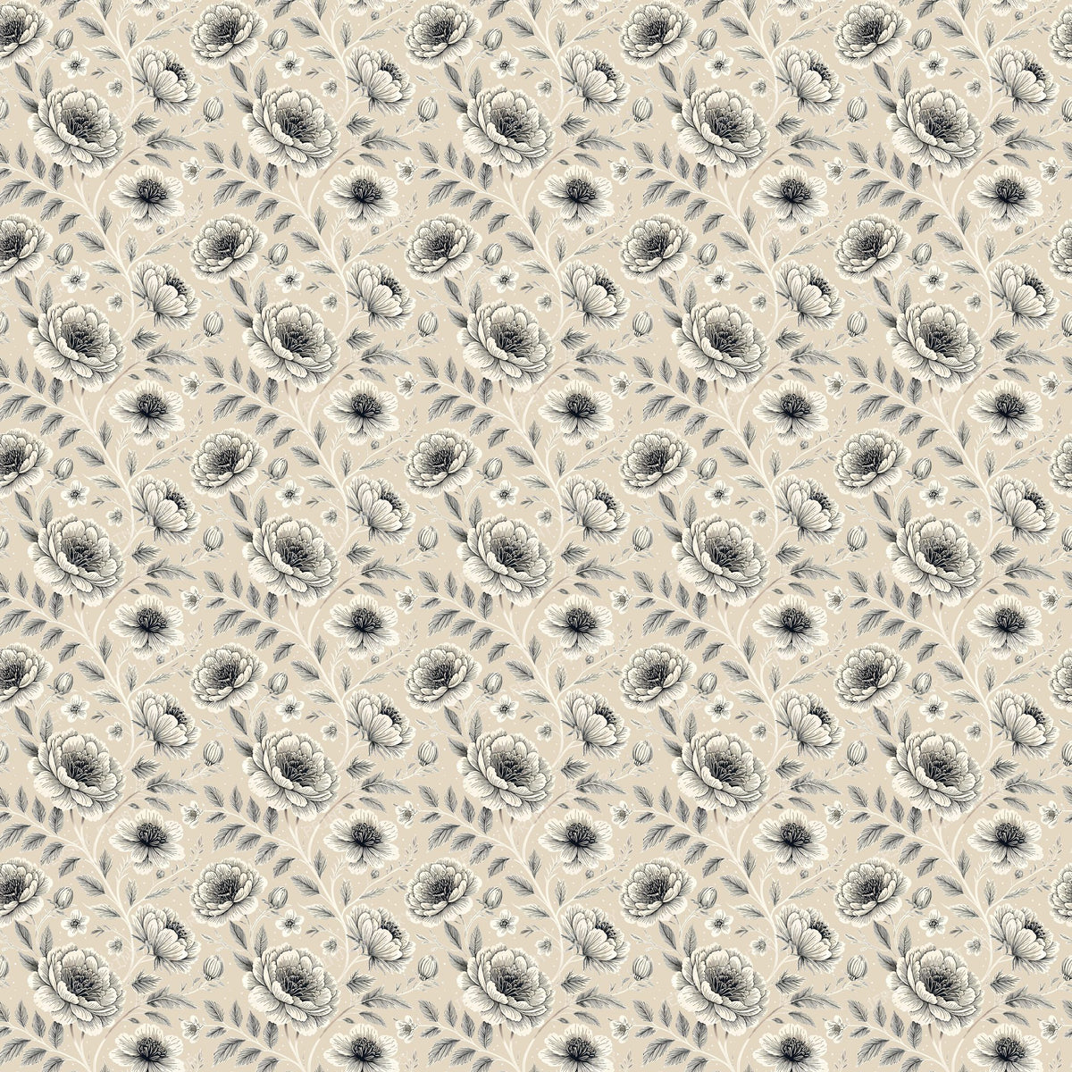 XL Sand Color And Beige Flowers