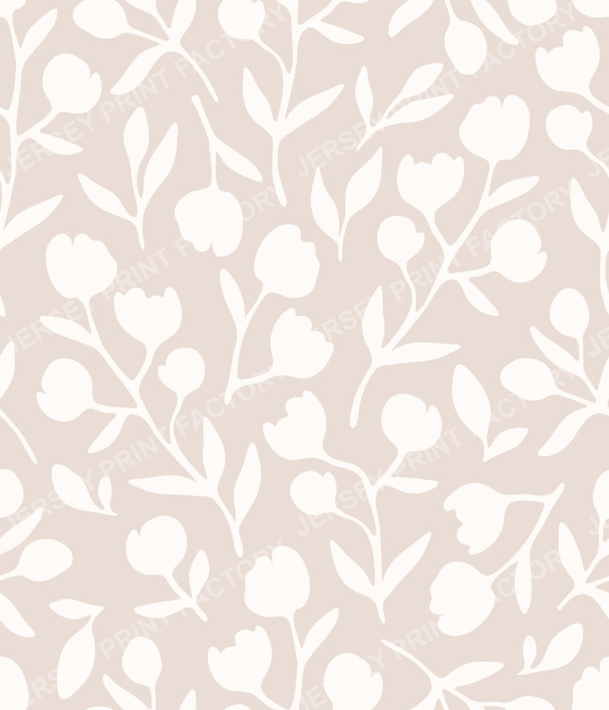 Fleurline - Modern Vintage Floral Silhouette - Ivory on Blush