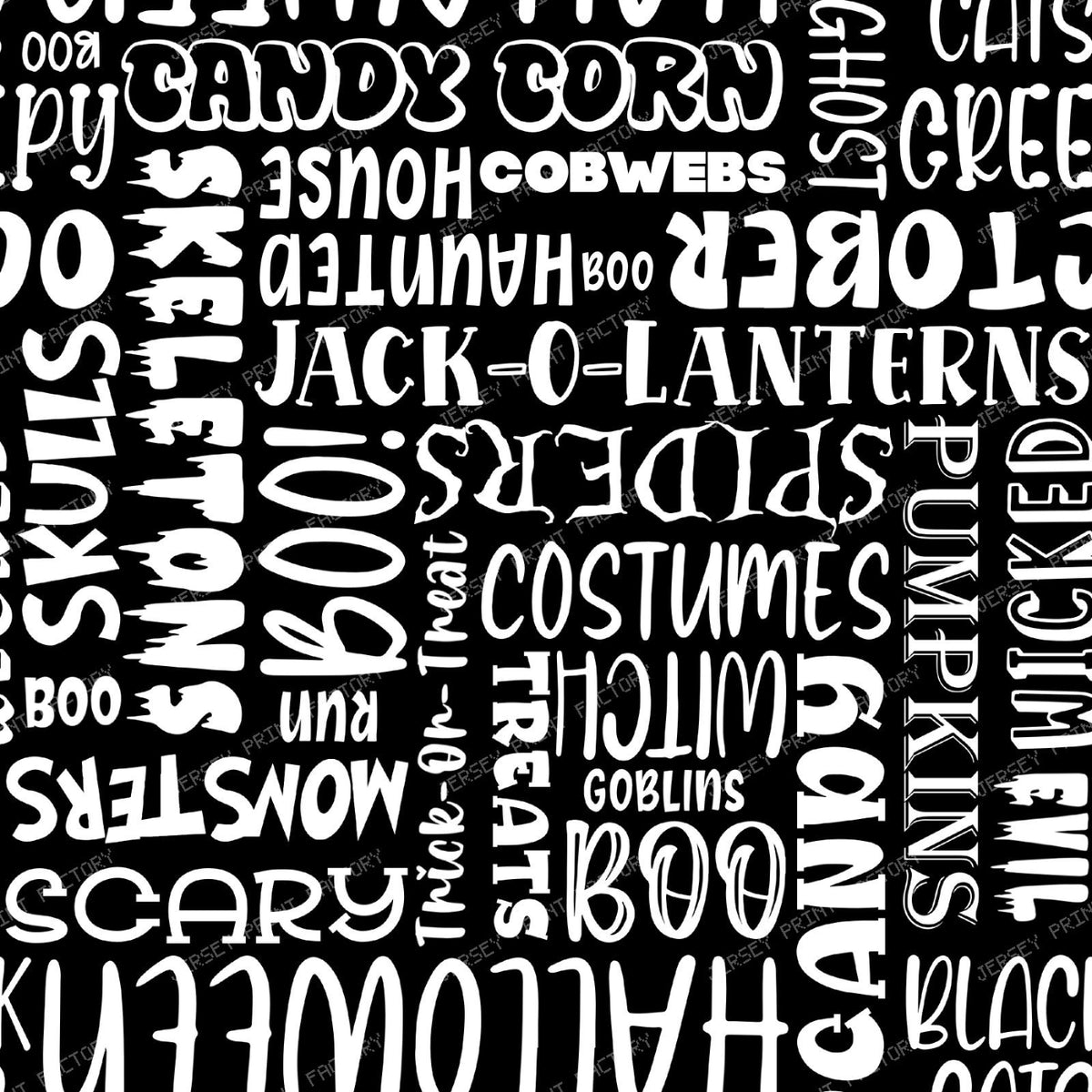 Halloween Word Cloud Sayings White On Black