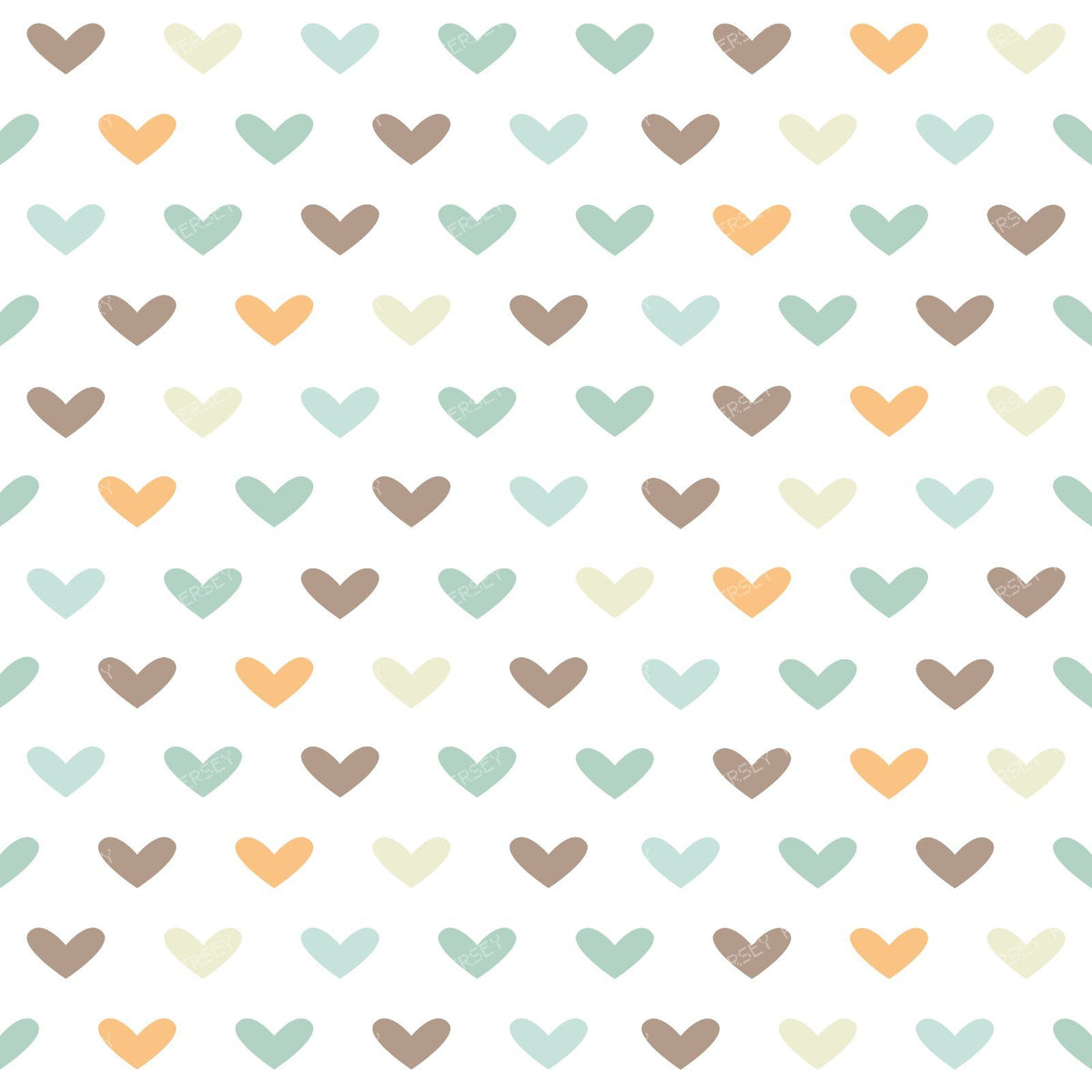 Pattern Of Hearts, Blue Hearts, Brown Hearts, Orange Hearts