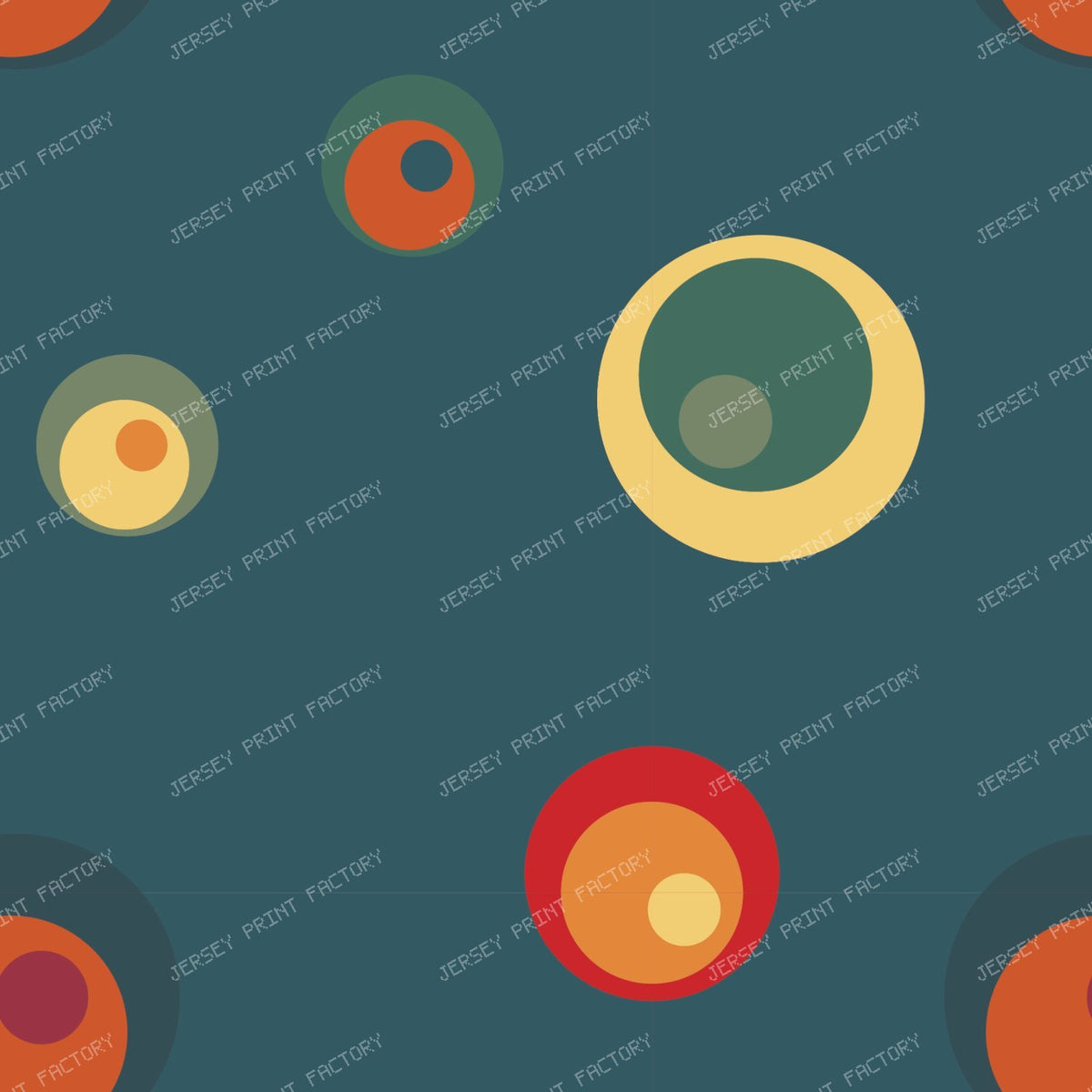Retro Bauhaus Circles Blue