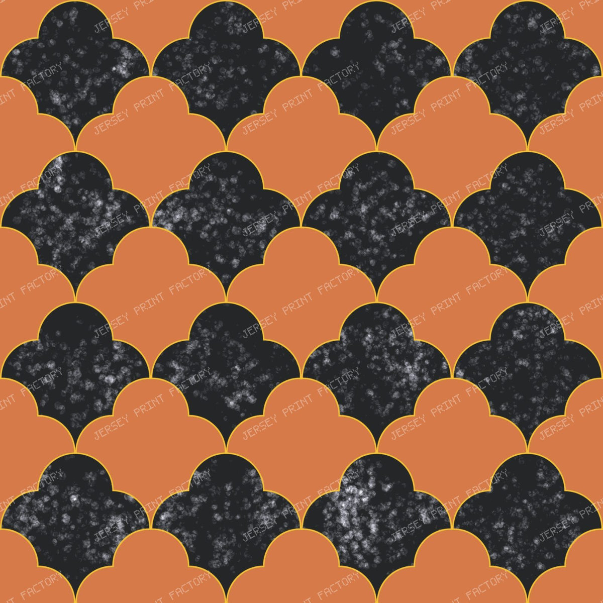 Mosaic Tile / Halloween Geometric Coordinate Black and Orange