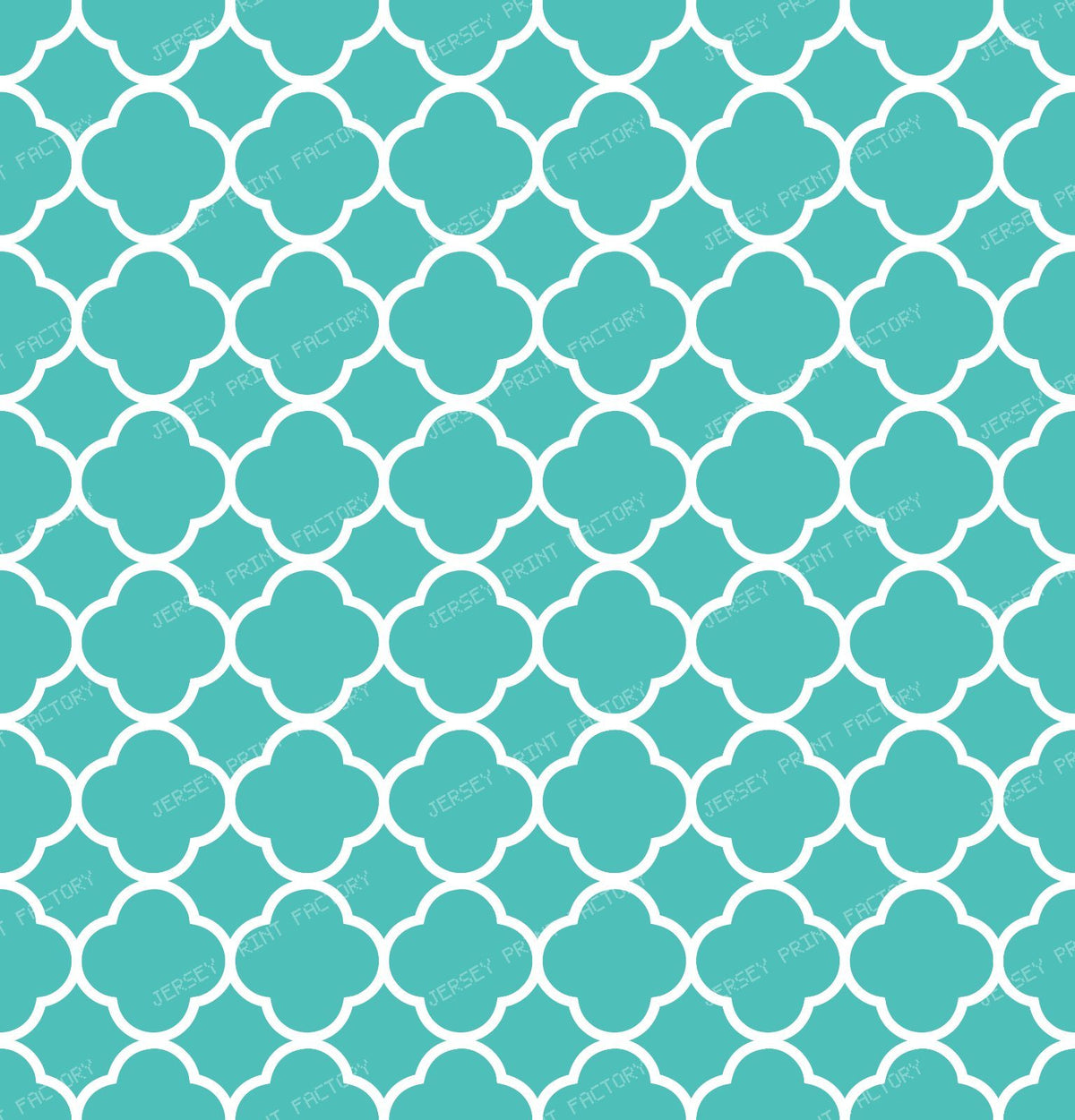 Blue Quatrefoil, Latticework, Moroccan Trellis — Teal