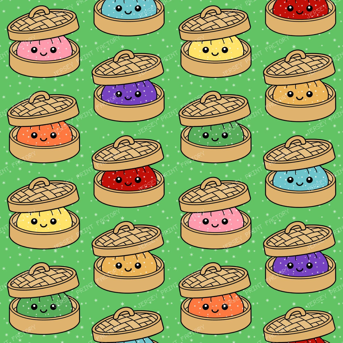 Squishy Bao Bun Steamer Dumplings In Green