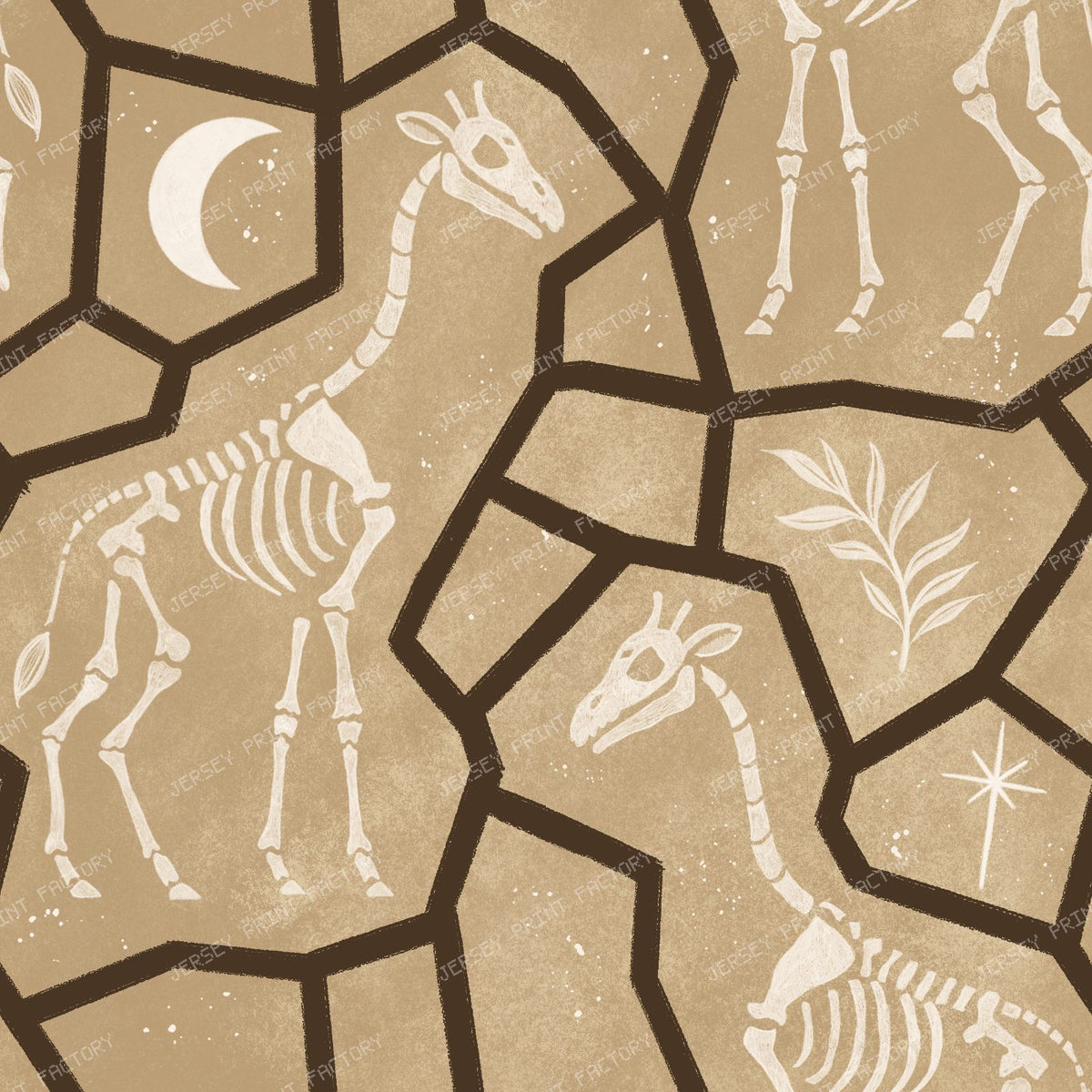 Ditsy Floral and Easter Eggs — 67 — Neutral and White fossil