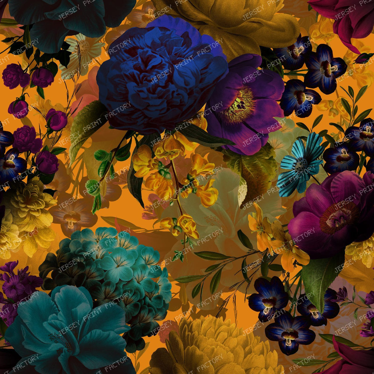 A Grandmillennial Midnight Garden with Vintage Romance and Dramatic Beauty - Golden Yellow