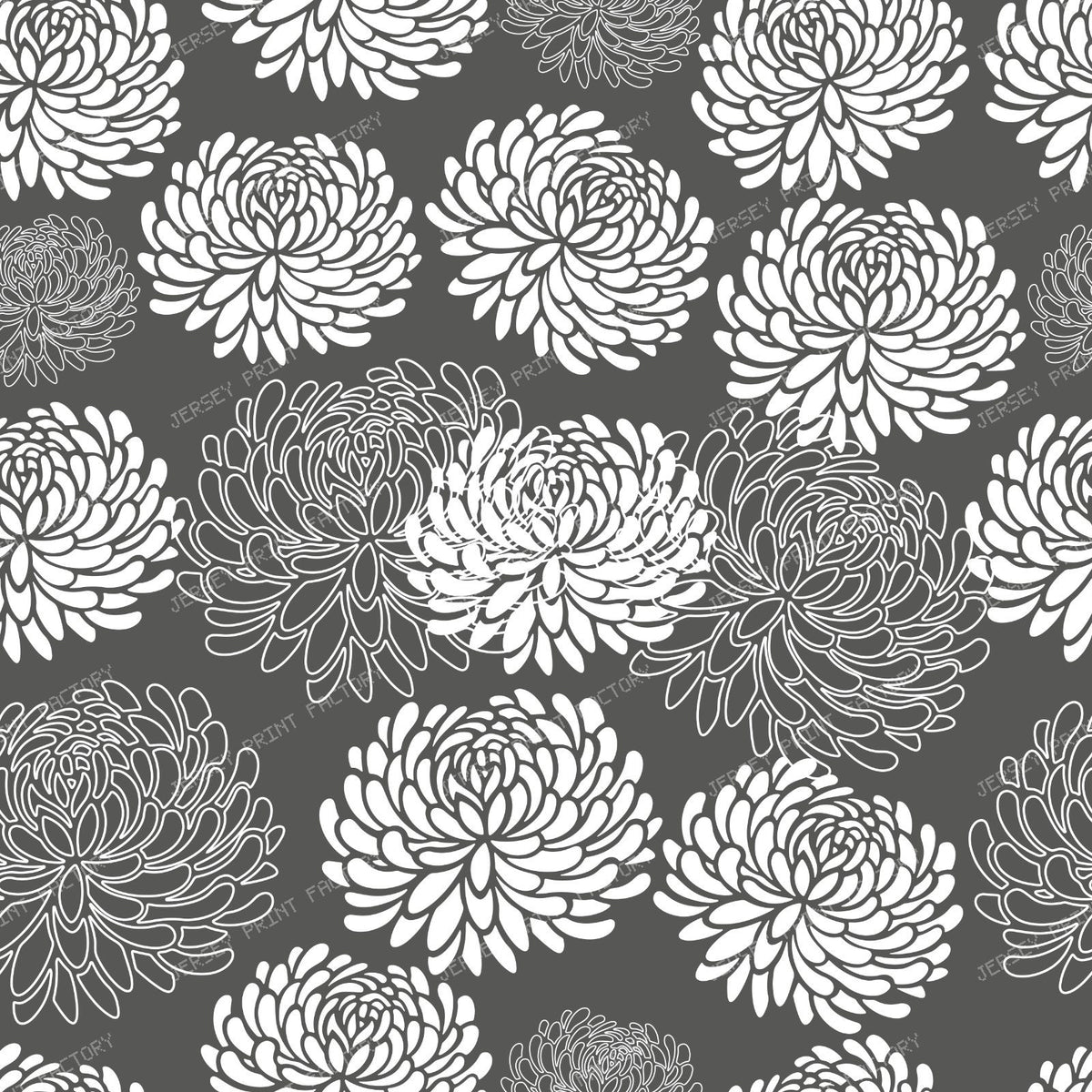 Blue Dahlia, White Dahlia, Pattern Of Flowers — Gray 3