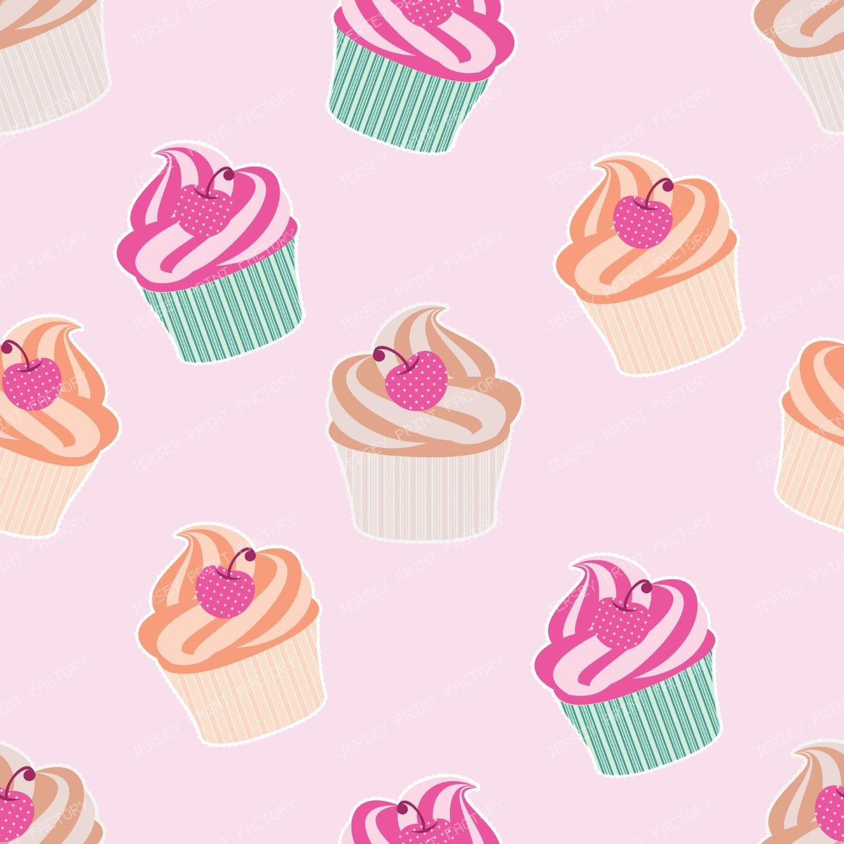 Cupcake Pattern, Chocolate Cupcake, Muffin Pattern, Cherries